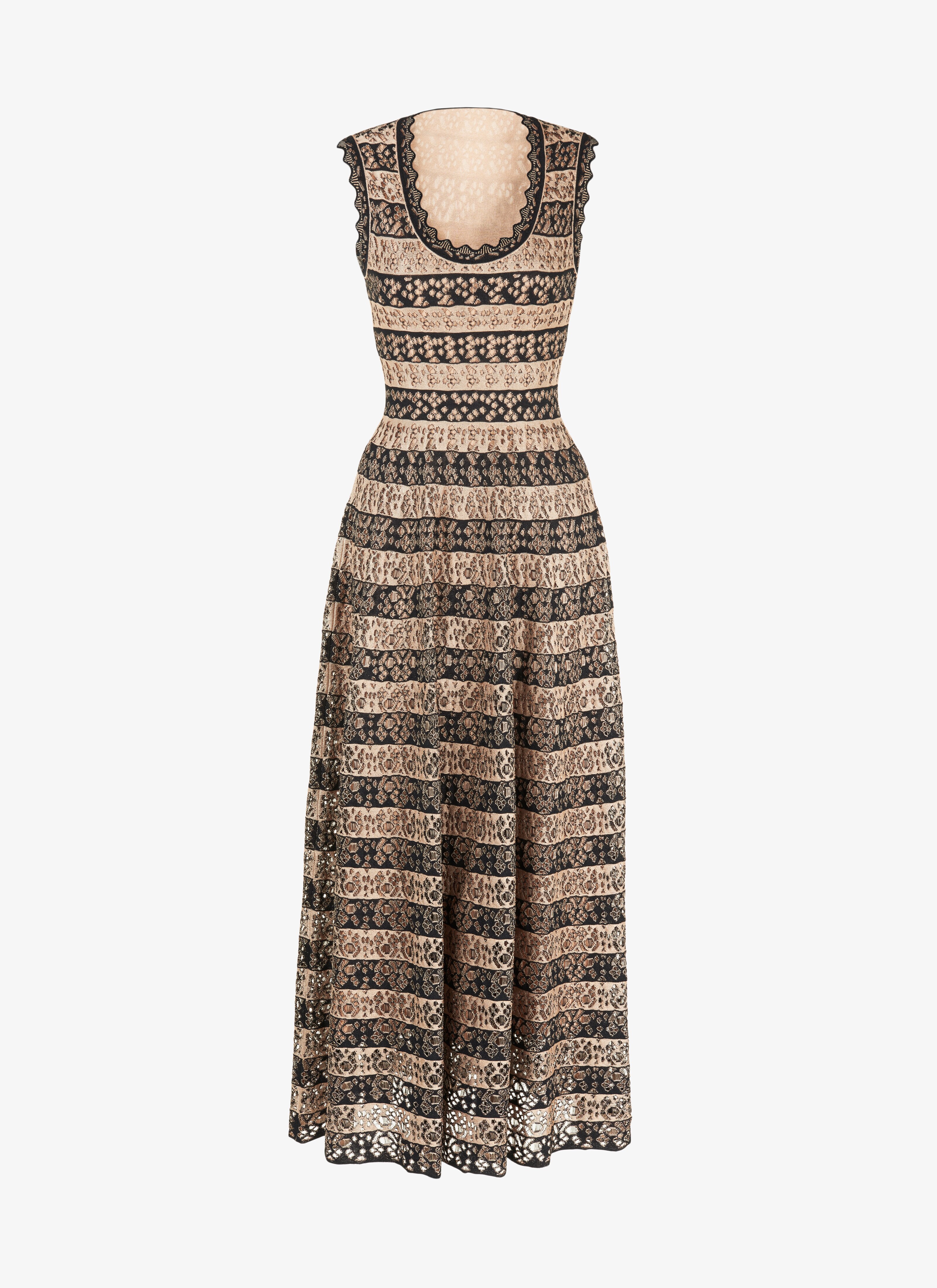 ALAÏA BLACK/LIGHT PINK TARANTO DRESS 
