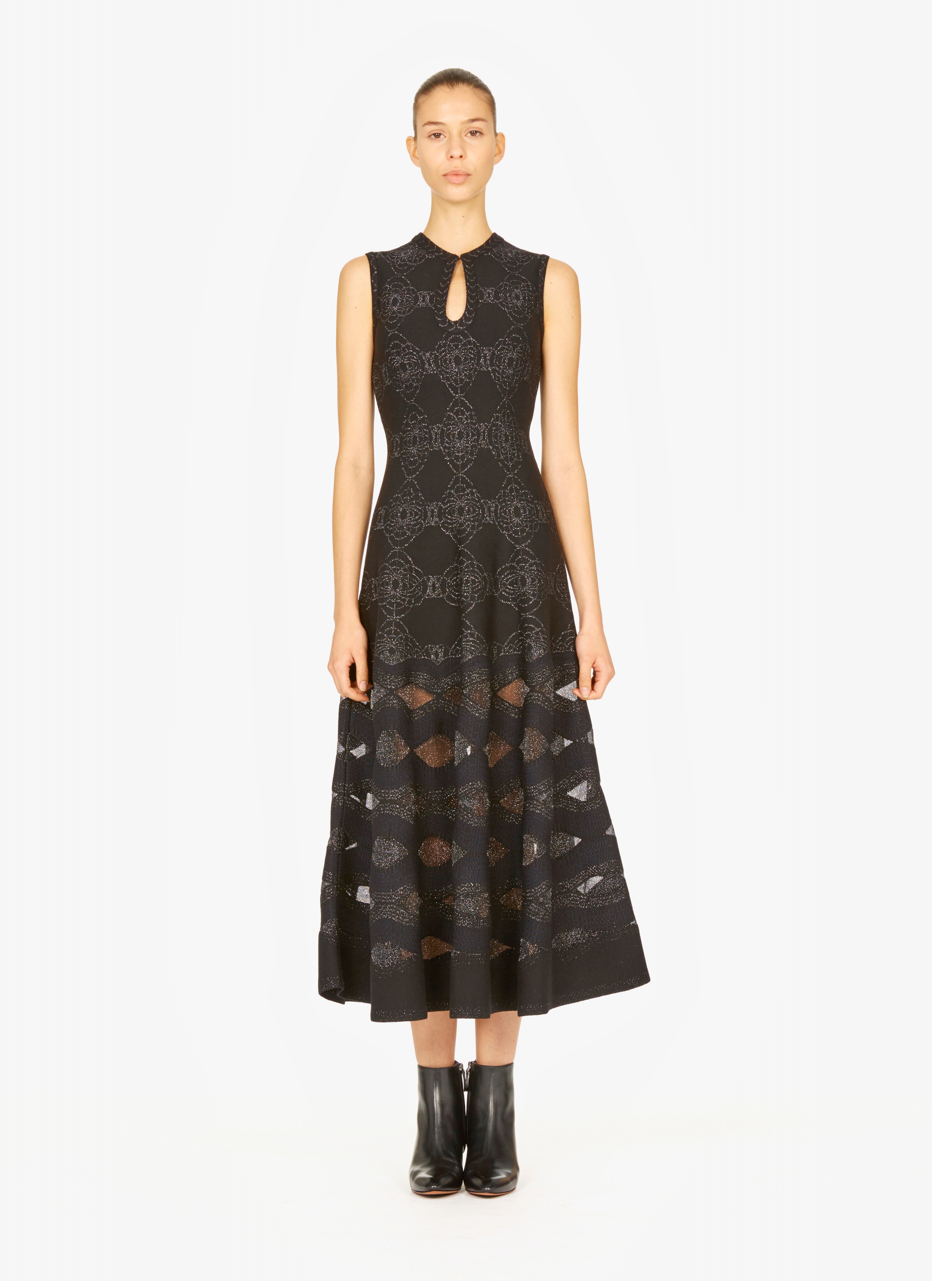 Long Flared Knitted Dress Long Flared Knitted Dress - maison-alaia.com