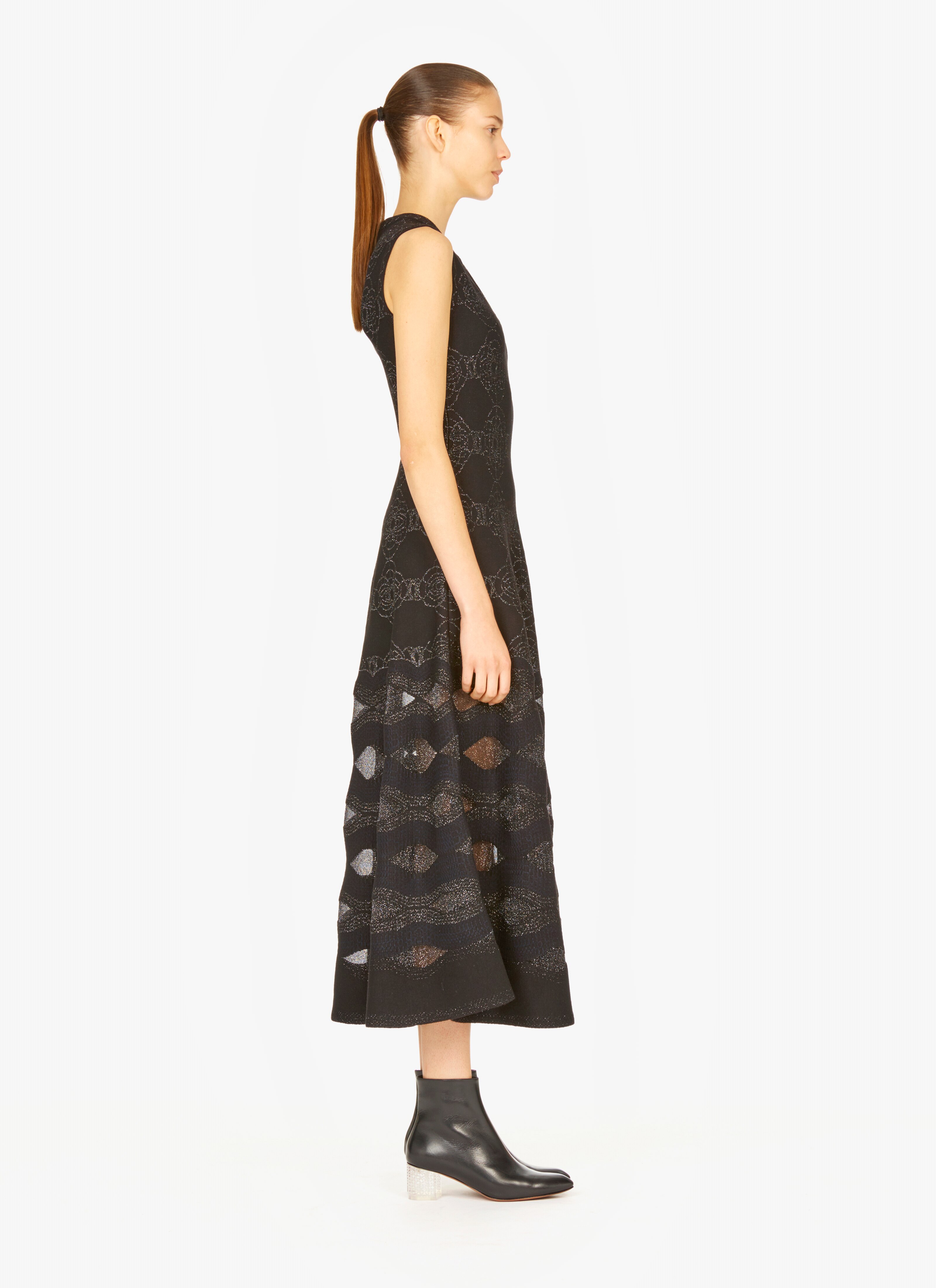 Long Flared Knitted Dress Long Flared Knitted Dress - maison-alaia.com