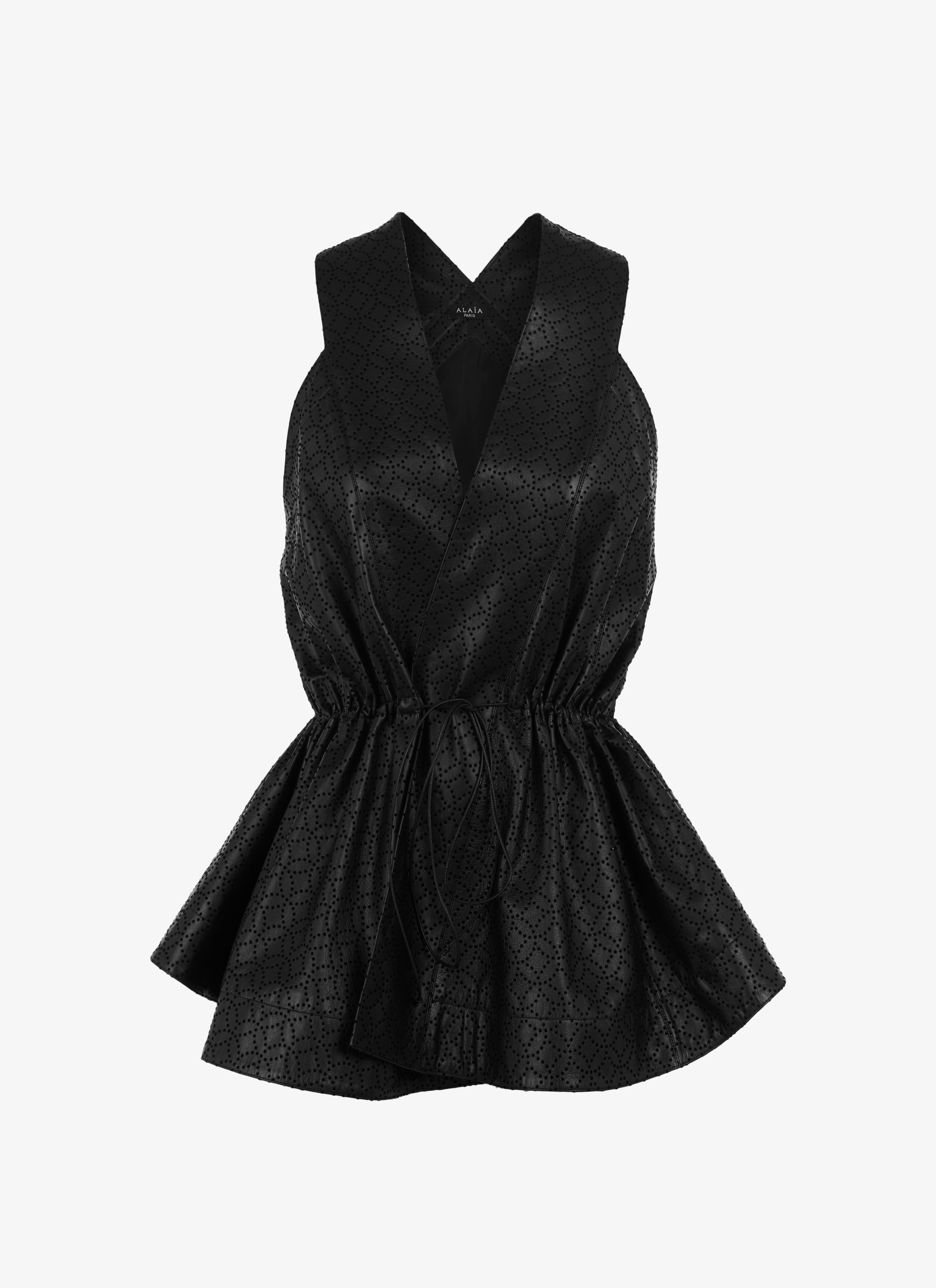 ALAÏA CHEMISE EN CUIR NOIR