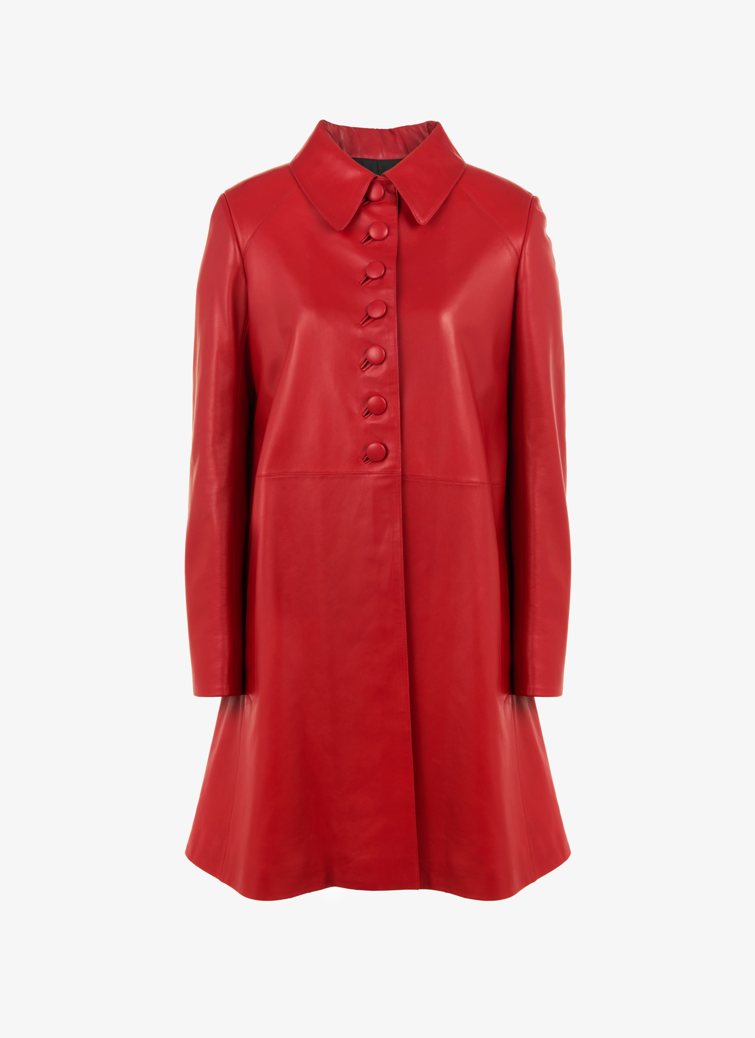 ALAÏA RED LEATHER COAT