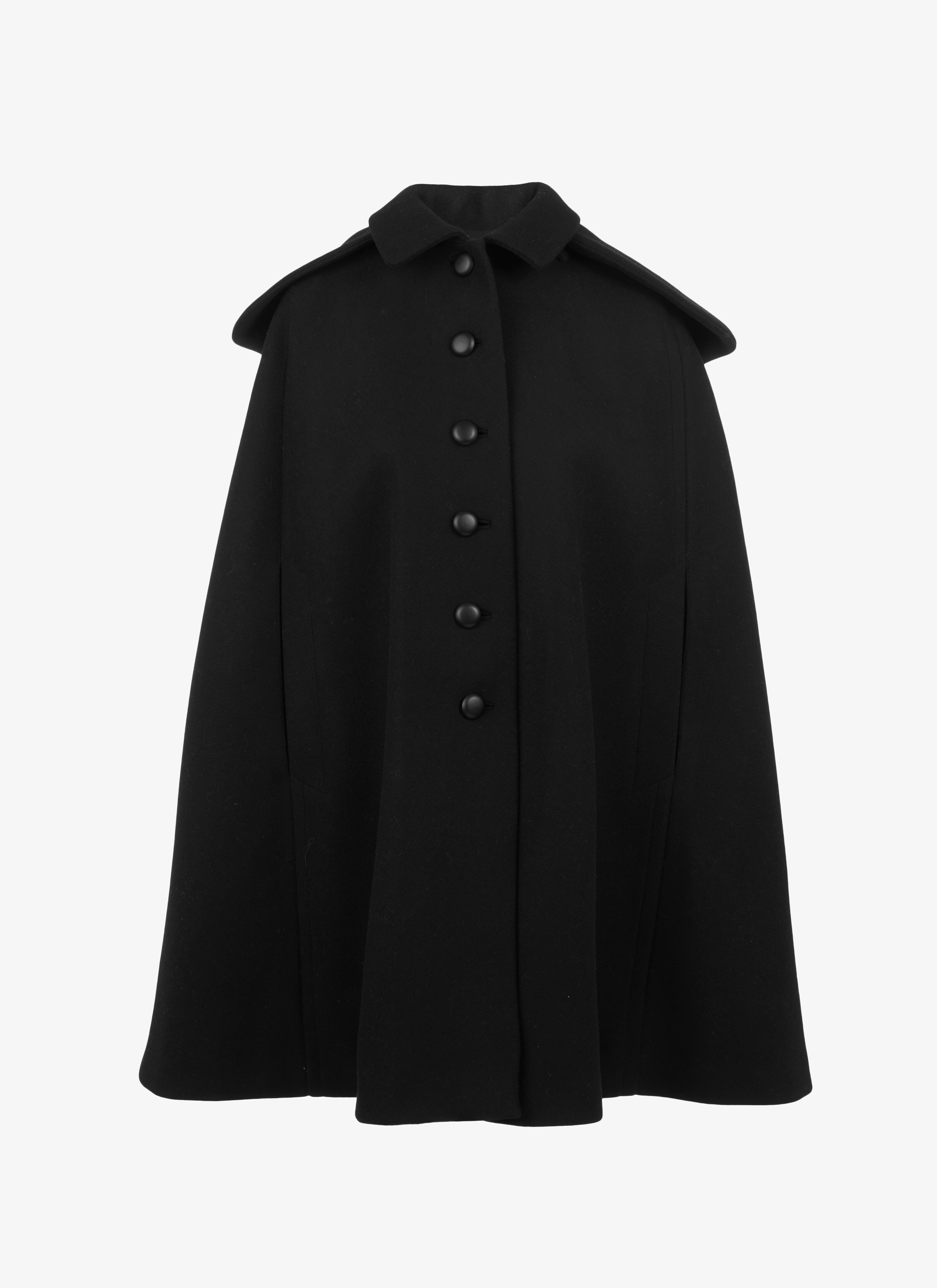 ALAÏA BLACK HOODED CAPE