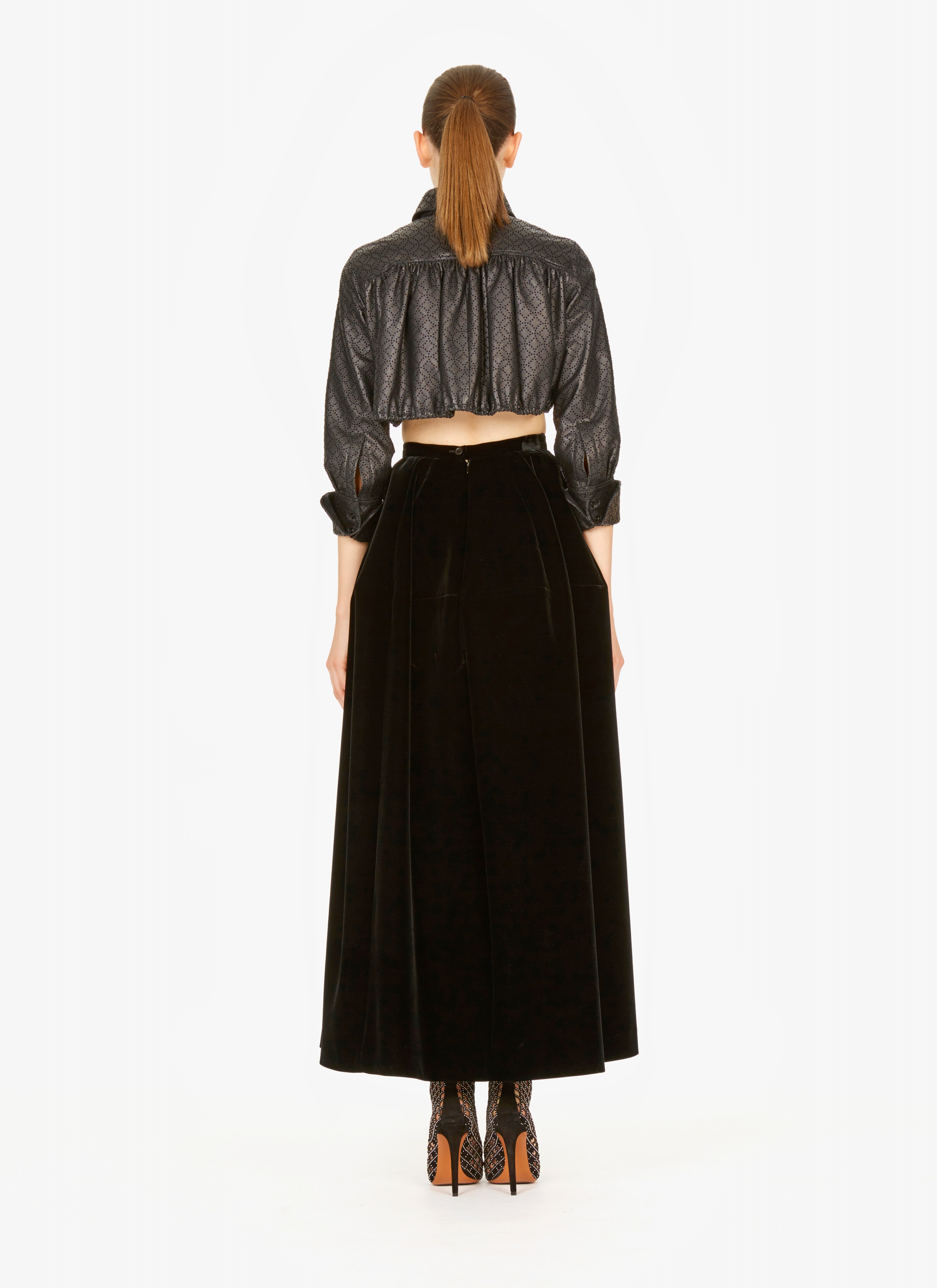 Leather Cropped Shirt Leather Cropped Shirt - maison-alaia.com
