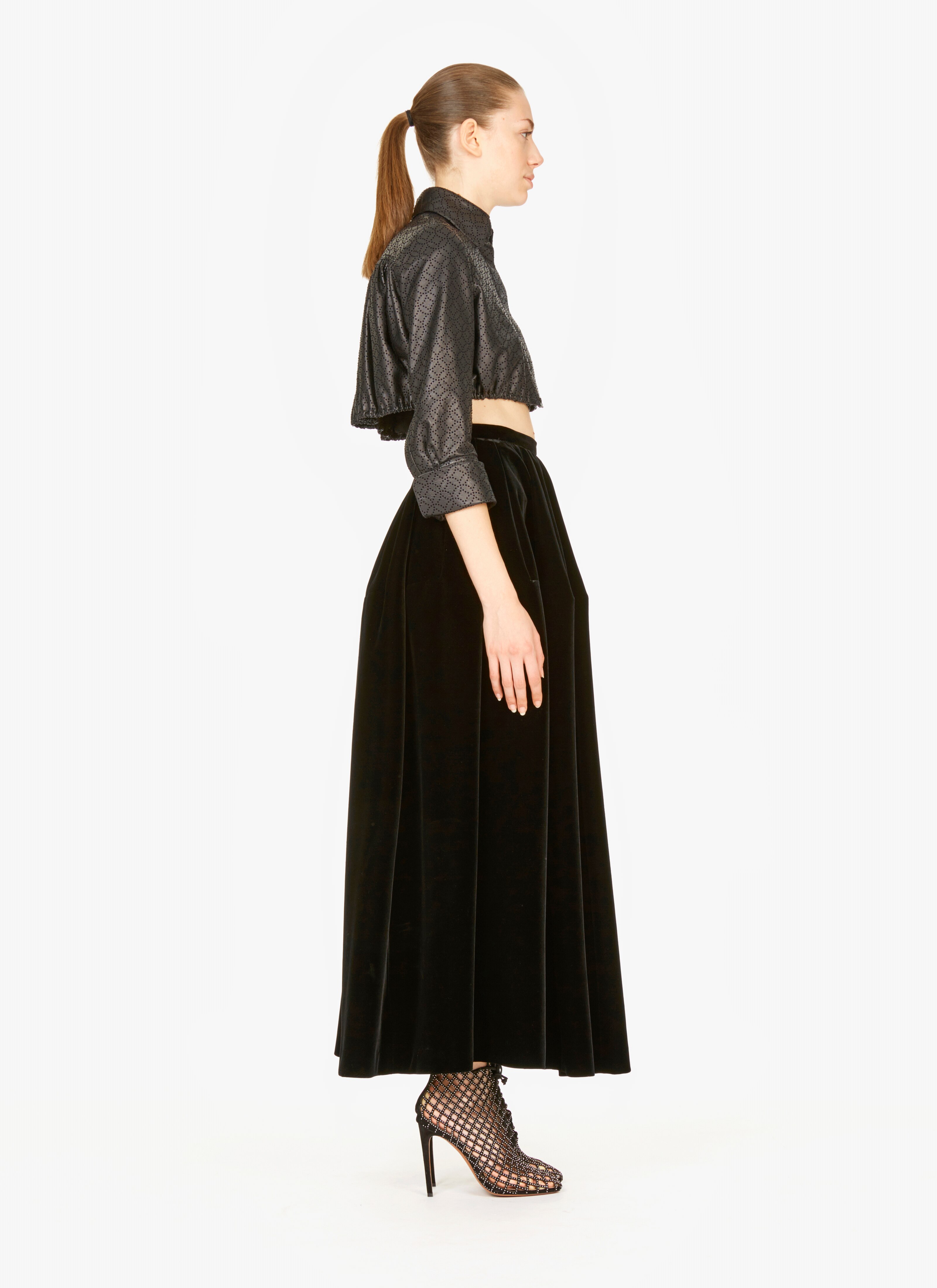 Leather Cropped Shirt Leather Cropped Shirt - maison-alaia.com