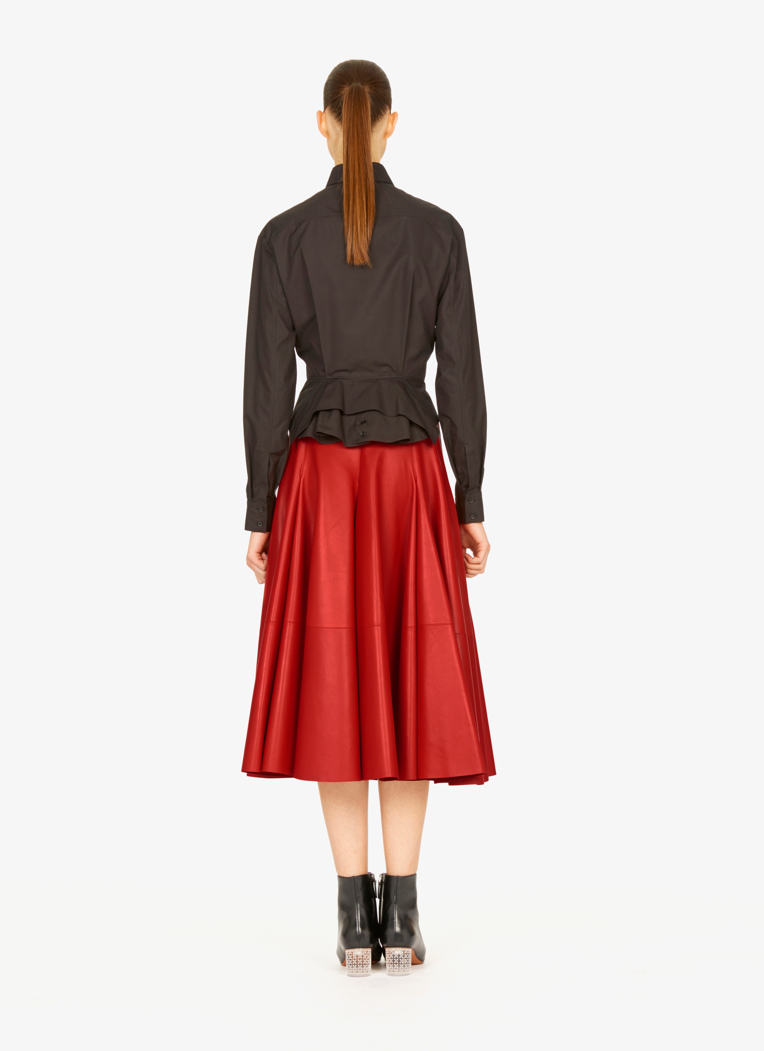 Long Flared Leather Skirt Long Flared Leather Skirt - maison-alaia.com