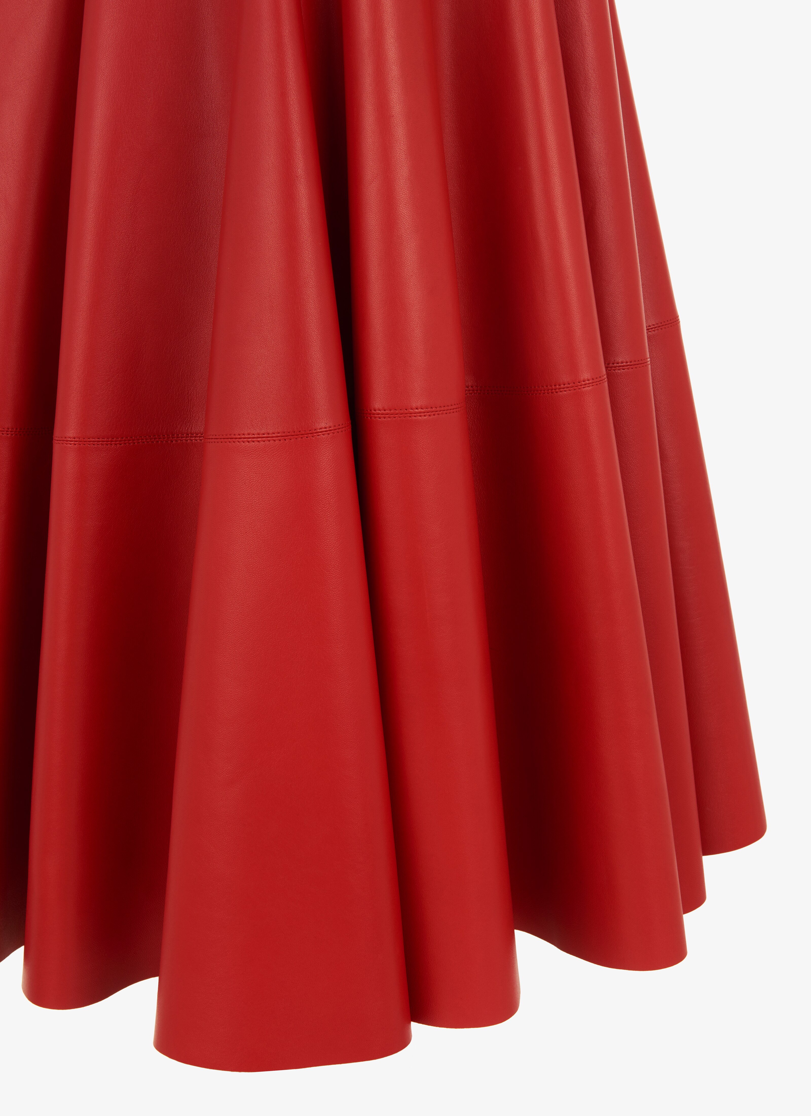 Long Flared Leather Skirt Long Flared Leather Skirt - maison-alaia.com