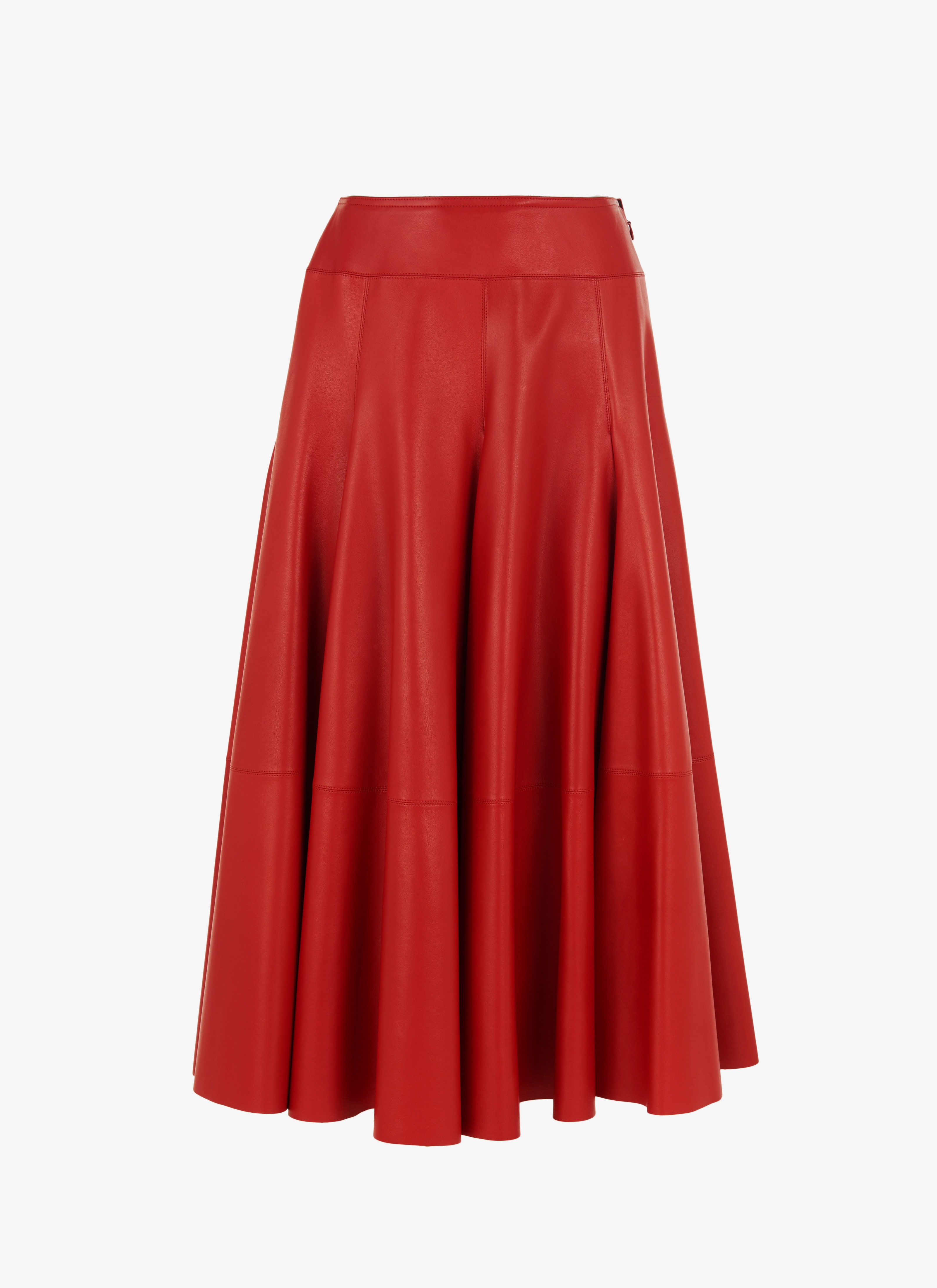 Long Flared Leather Skirt Long Flared Leather Skirt - maison-alaia.com