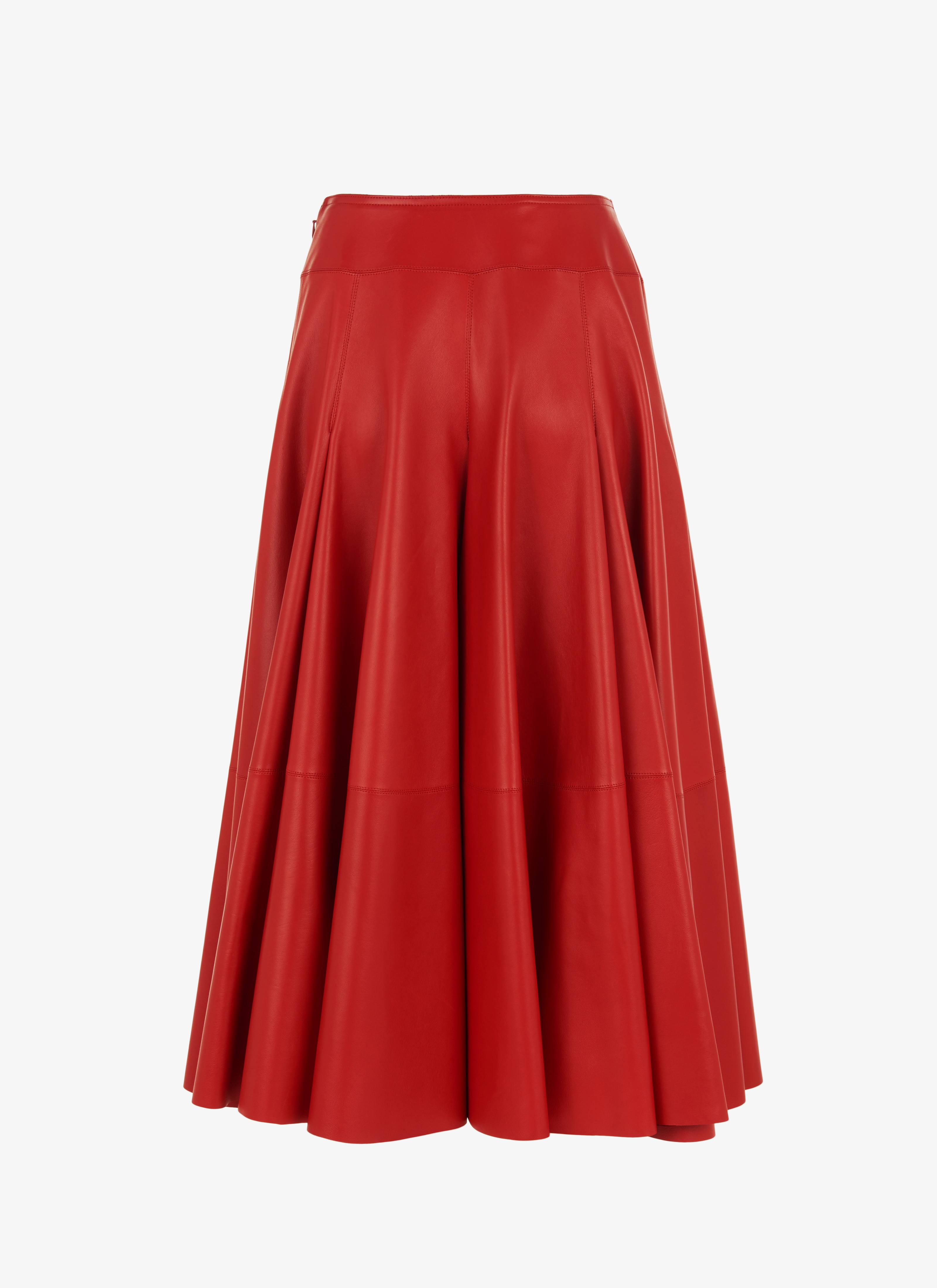 Long Flared Leather Skirt Long Flared Leather Skirt - maison-alaia.com