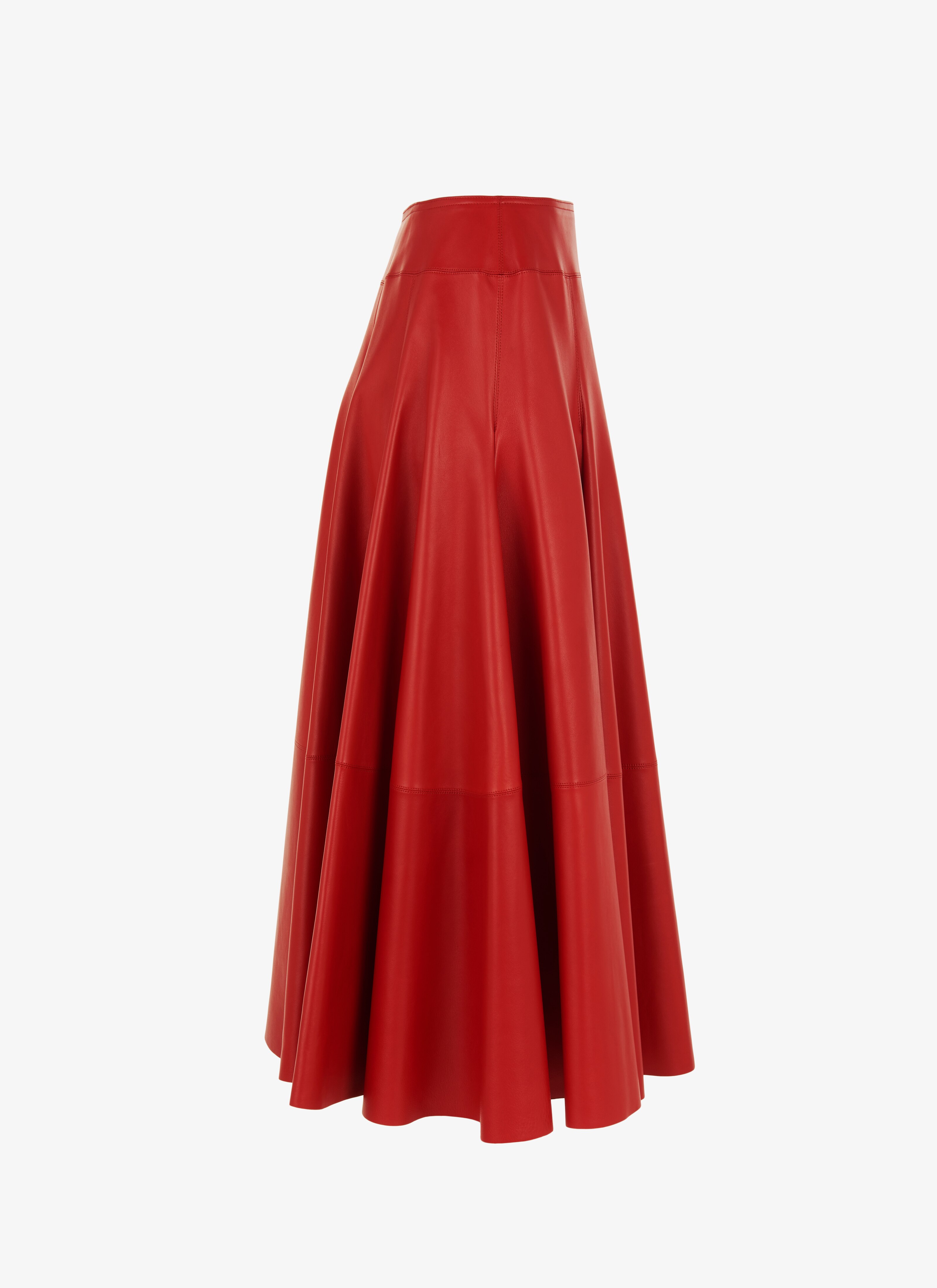 Long Flared Leather Skirt Long Flared Leather Skirt - maison-alaia.com