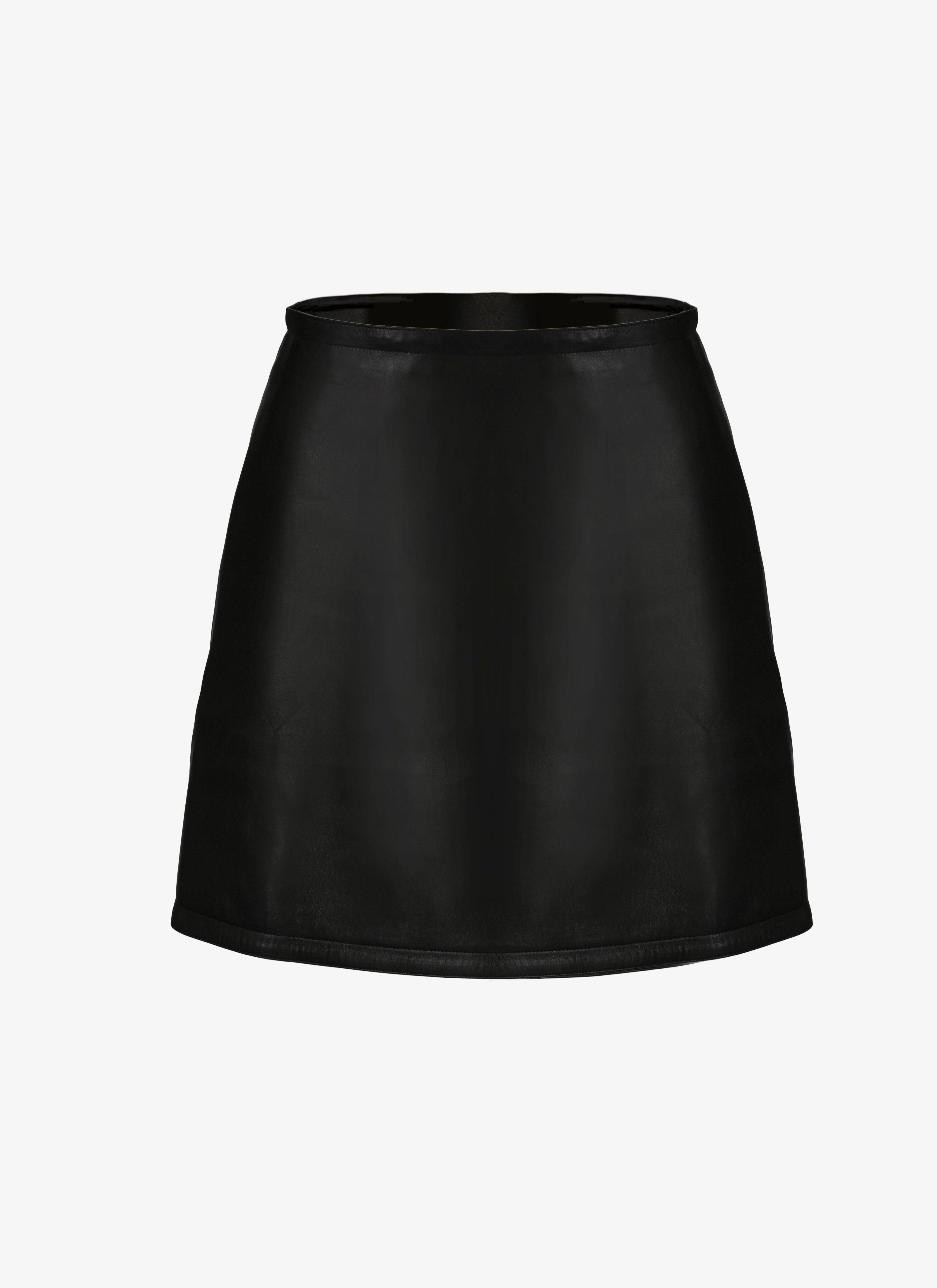 ALAÏA BLACK MINI LEATHER SKIRT