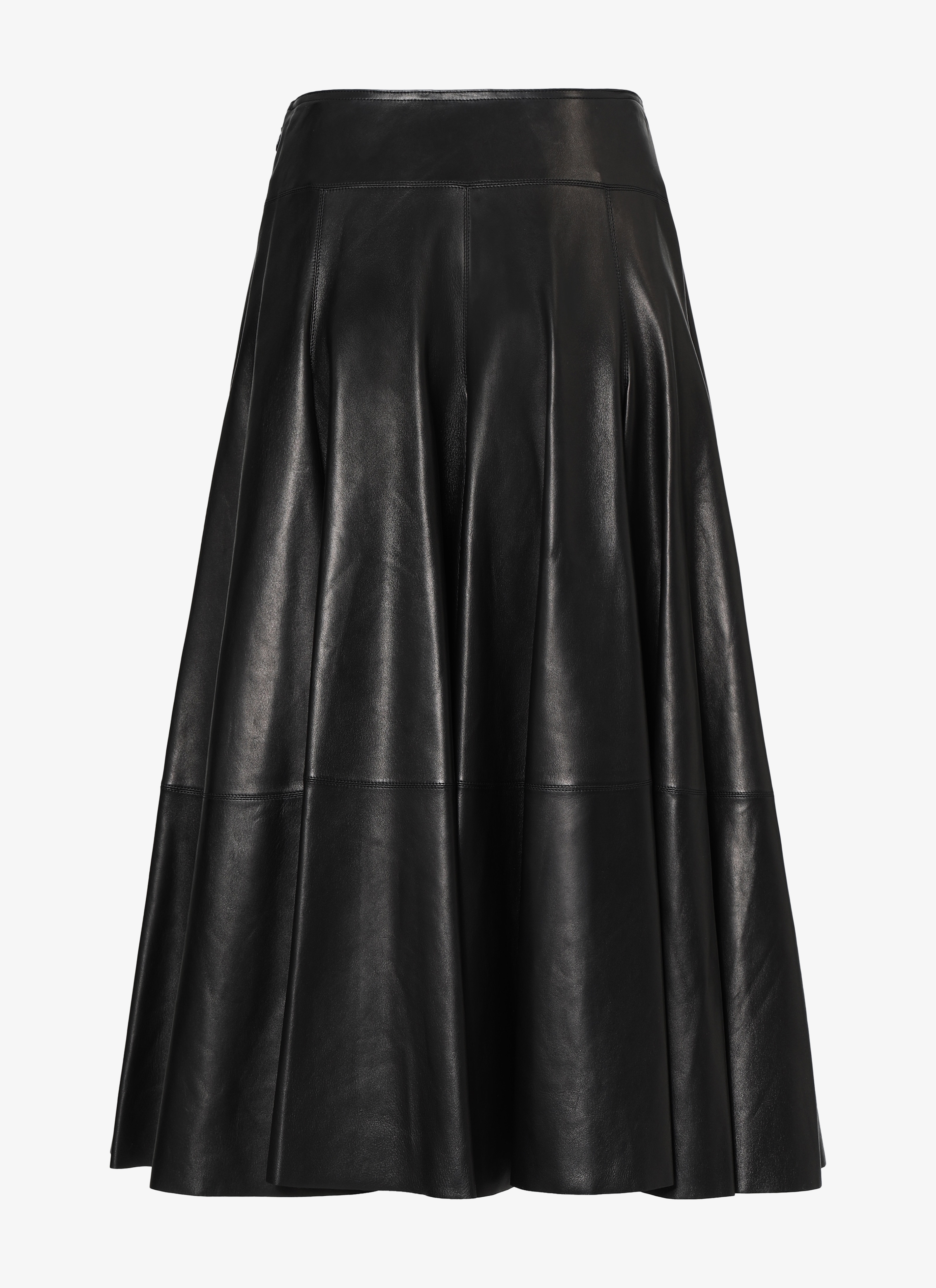 Long Flared Leather Skirt Long Flared Leather Skirt - maison-alaia.com