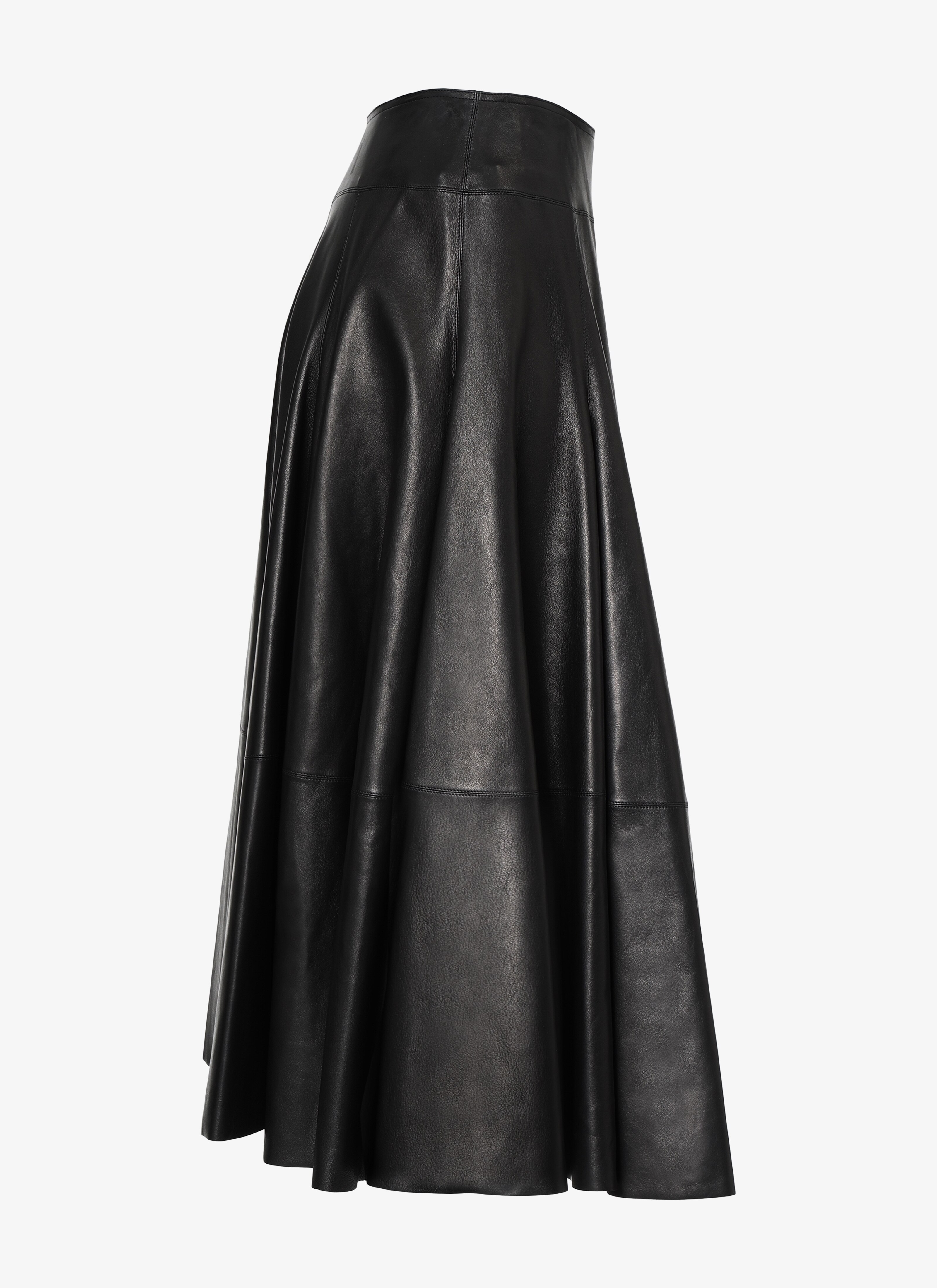 Long Flared Leather Skirt Long Flared Leather Skirt - maison-alaia.com