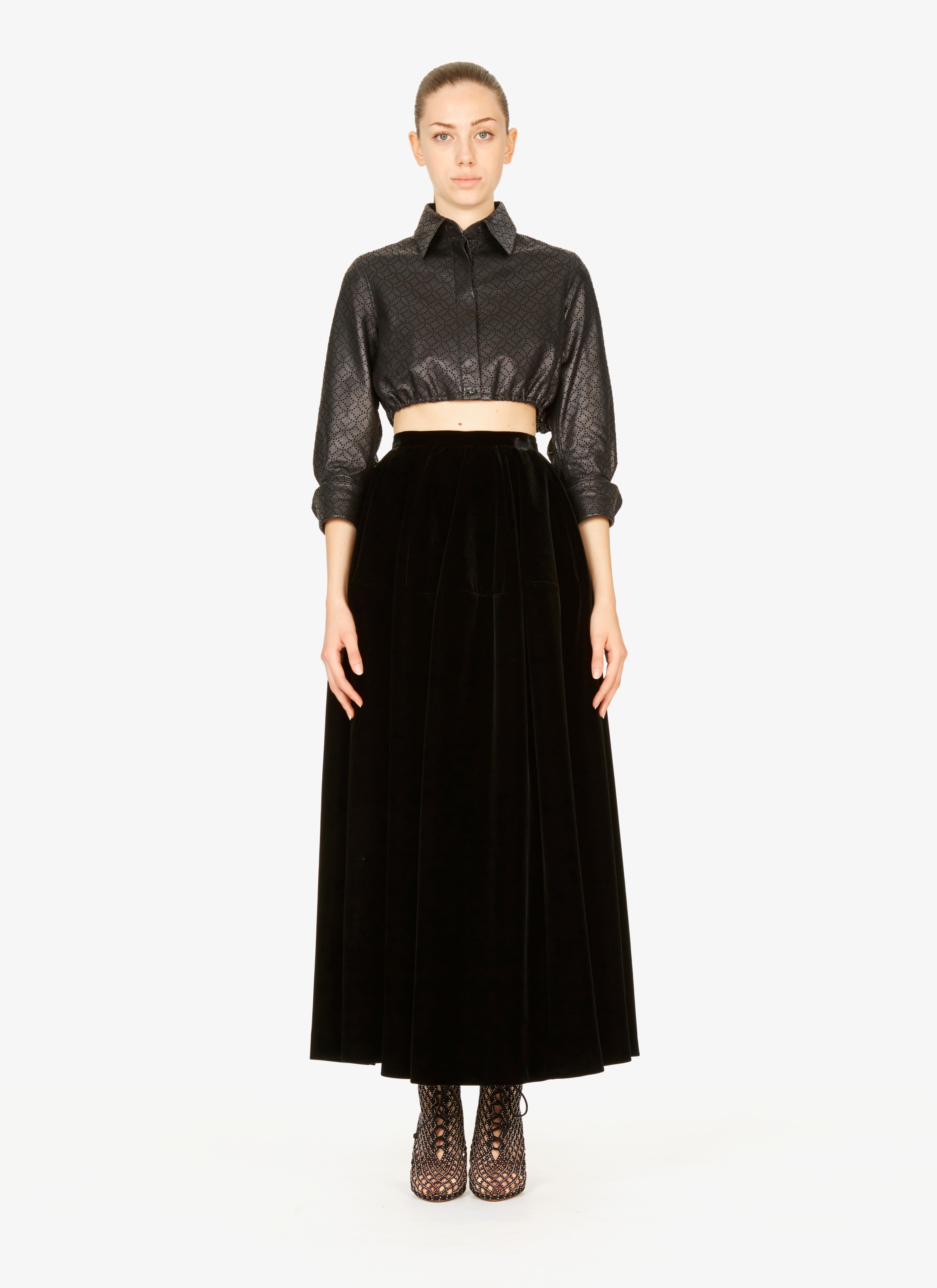 Long Velvet Skirt Long Velvet Skirt - maison-alaia.com