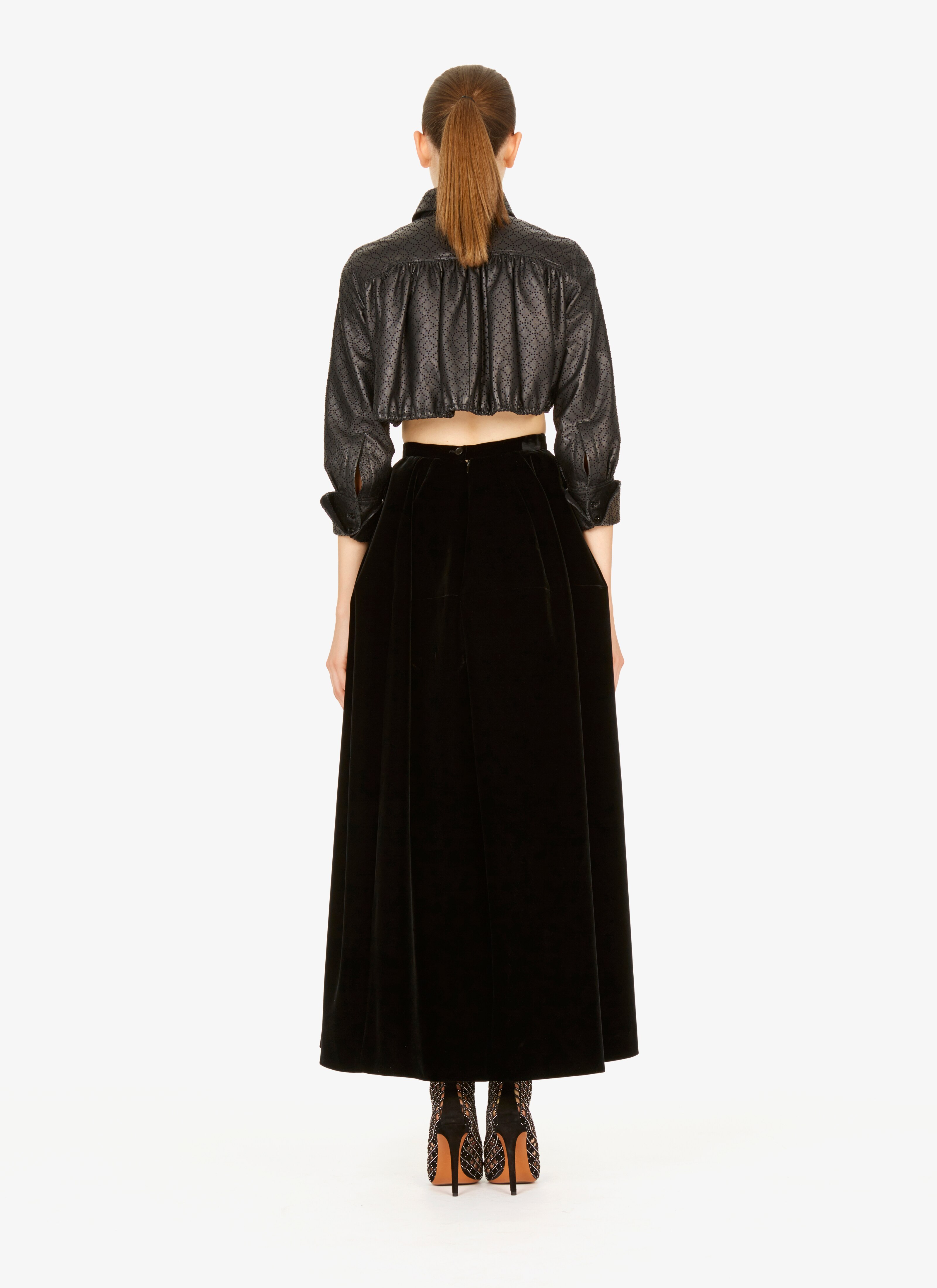 Long Velvet Skirt Long Velvet Skirt - maison-alaia.com