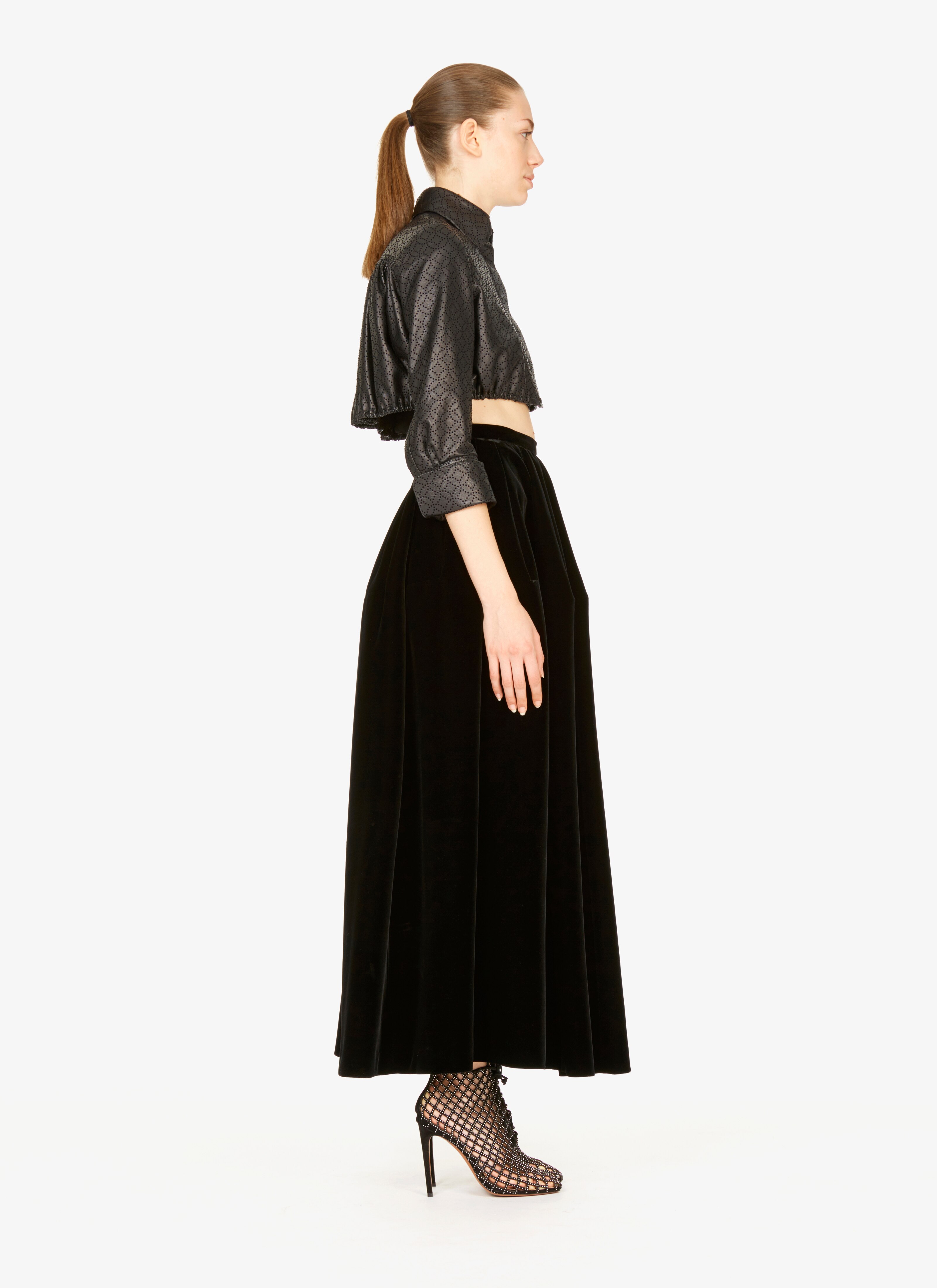 Long Velvet Skirt Long Velvet Skirt - maison-alaia.com