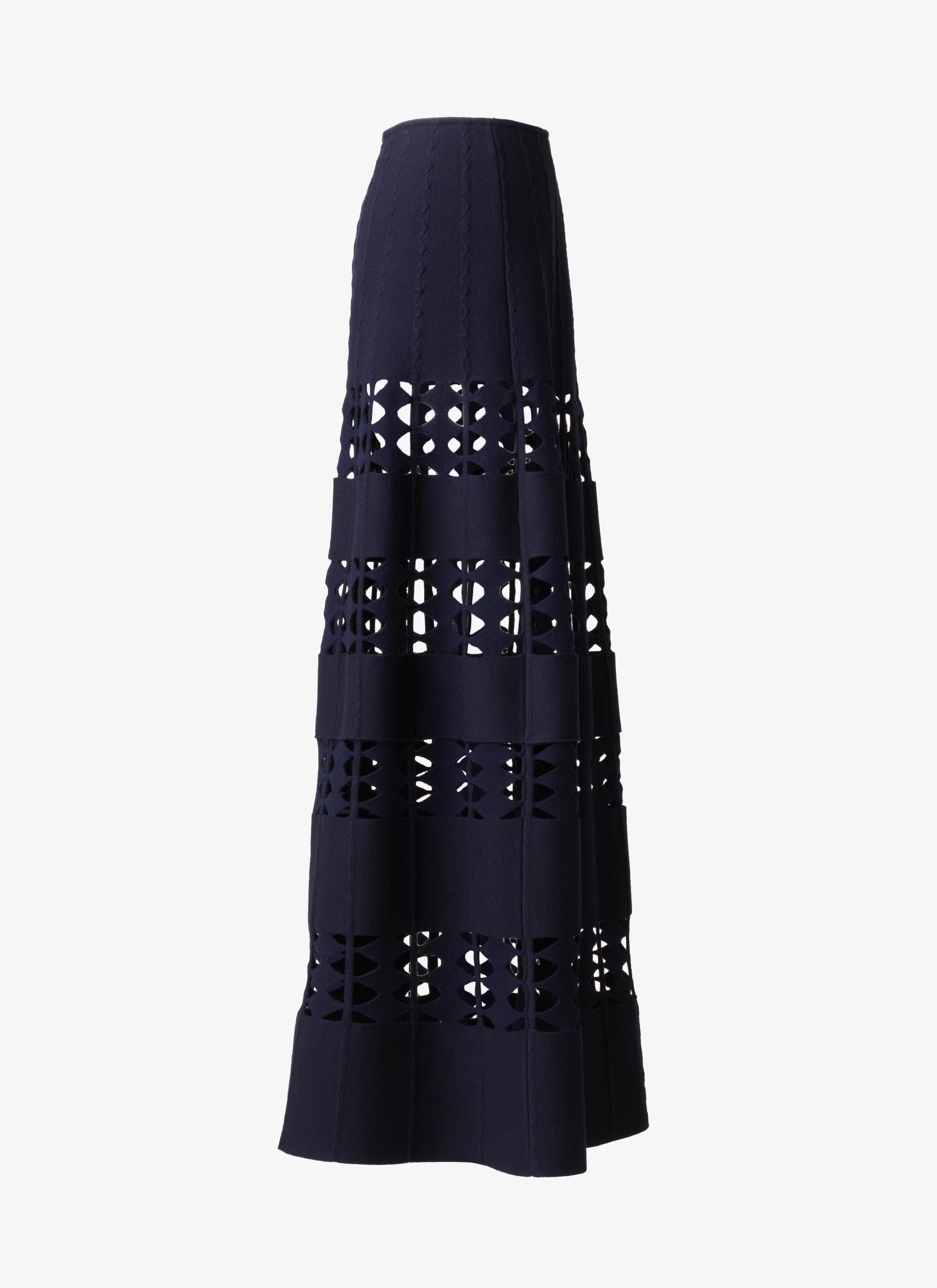 Long Flared Knitted Skirt Long Flared Knitted Skirt - maison-alaia.com