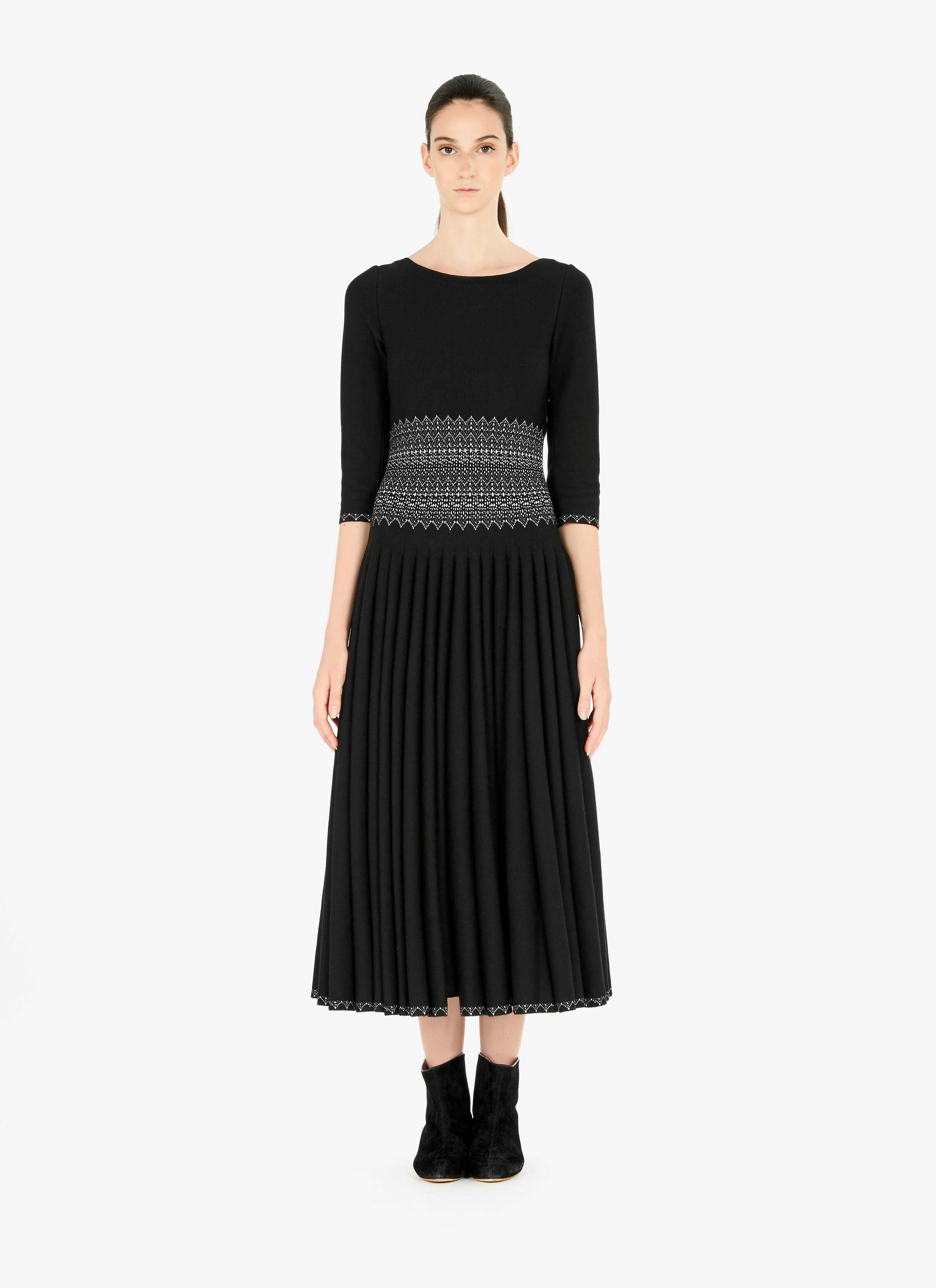 Long Flared Knitted Dress Long Flared Knitted Dress - maison-alaia.com