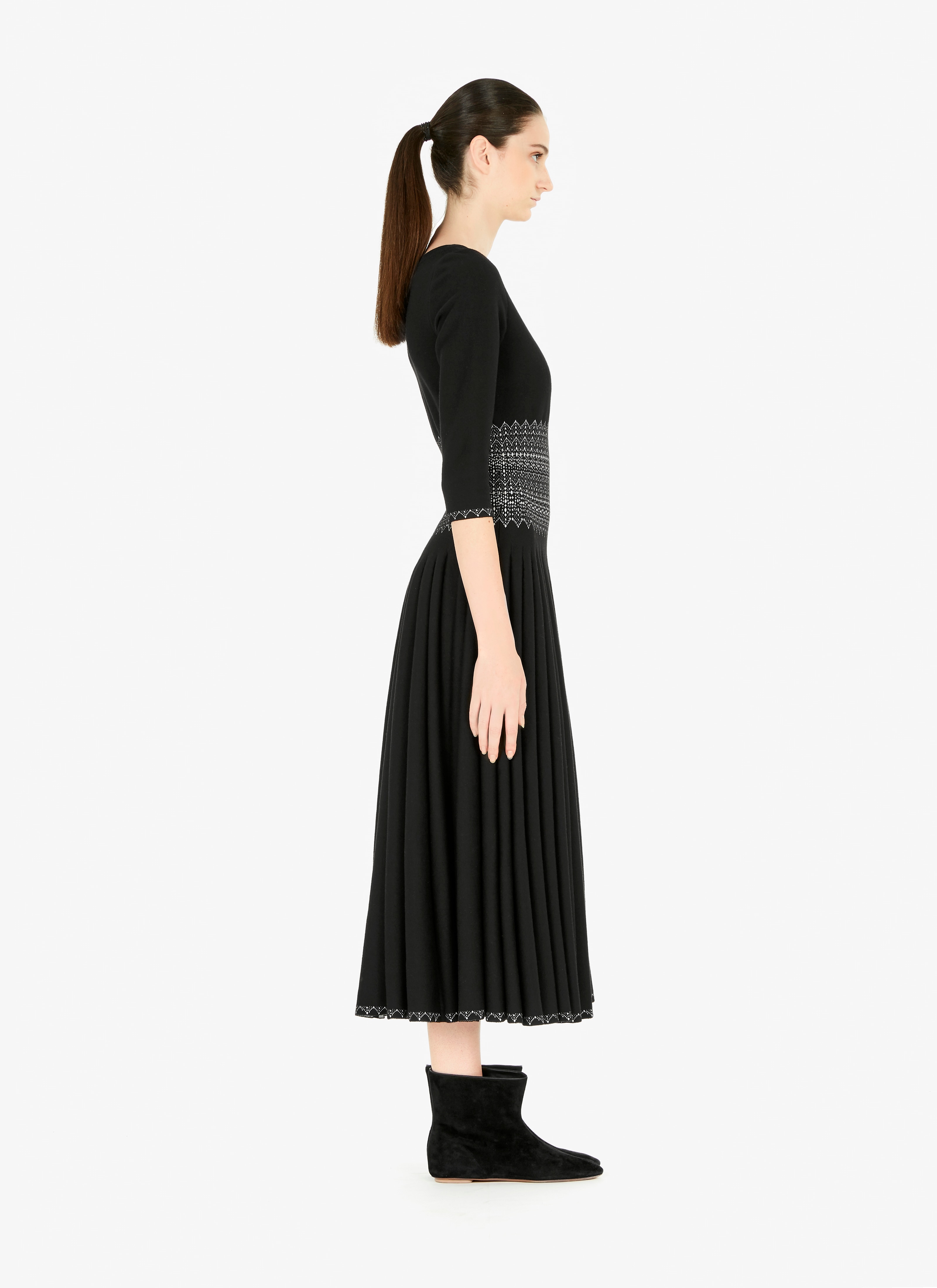 Long Flared Knitted Dress Long Flared Knitted Dress - maison-alaia.com