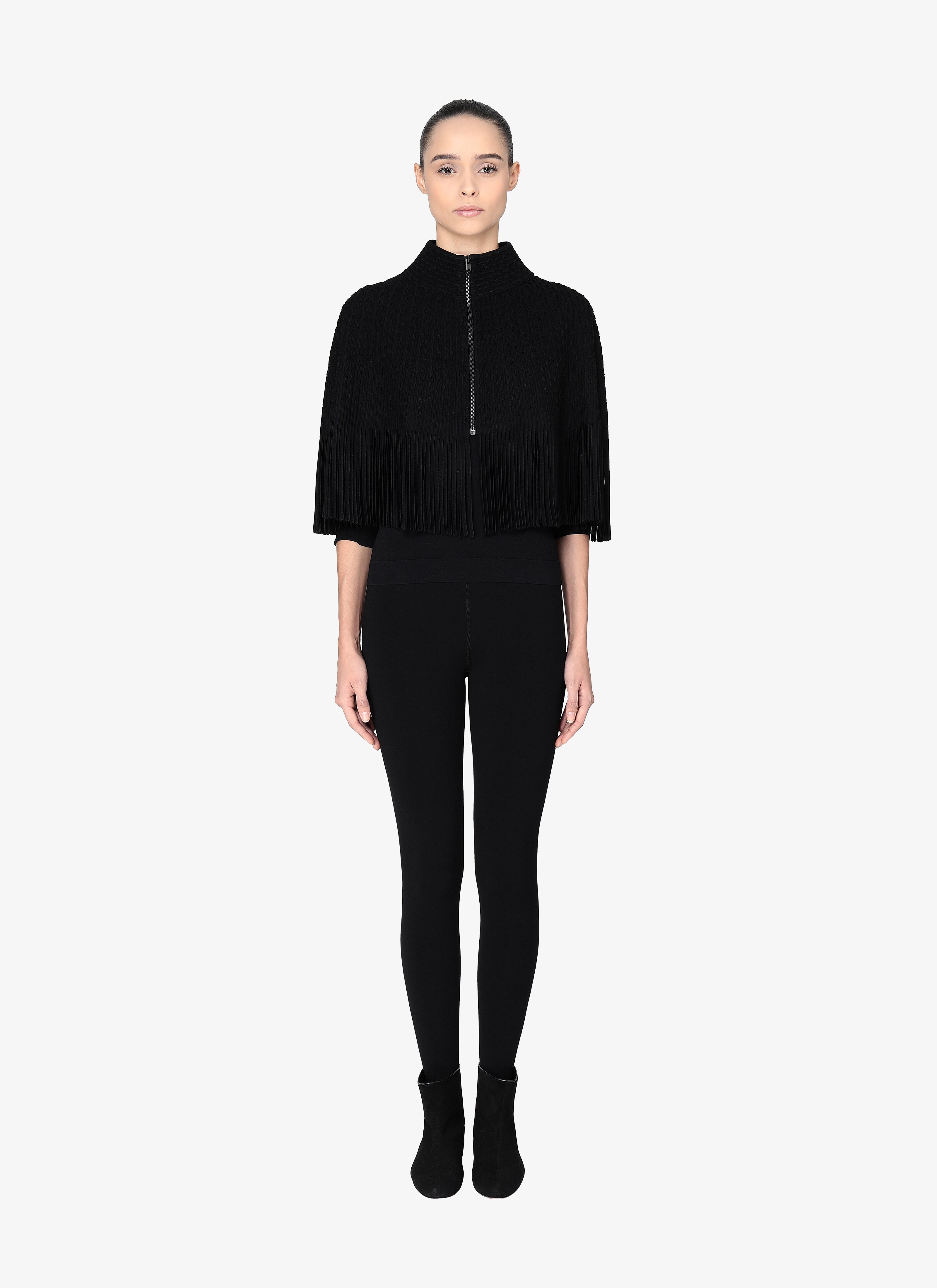 Fringed Knitted Cape Fringed Knitted Cape - maison-alaia.com