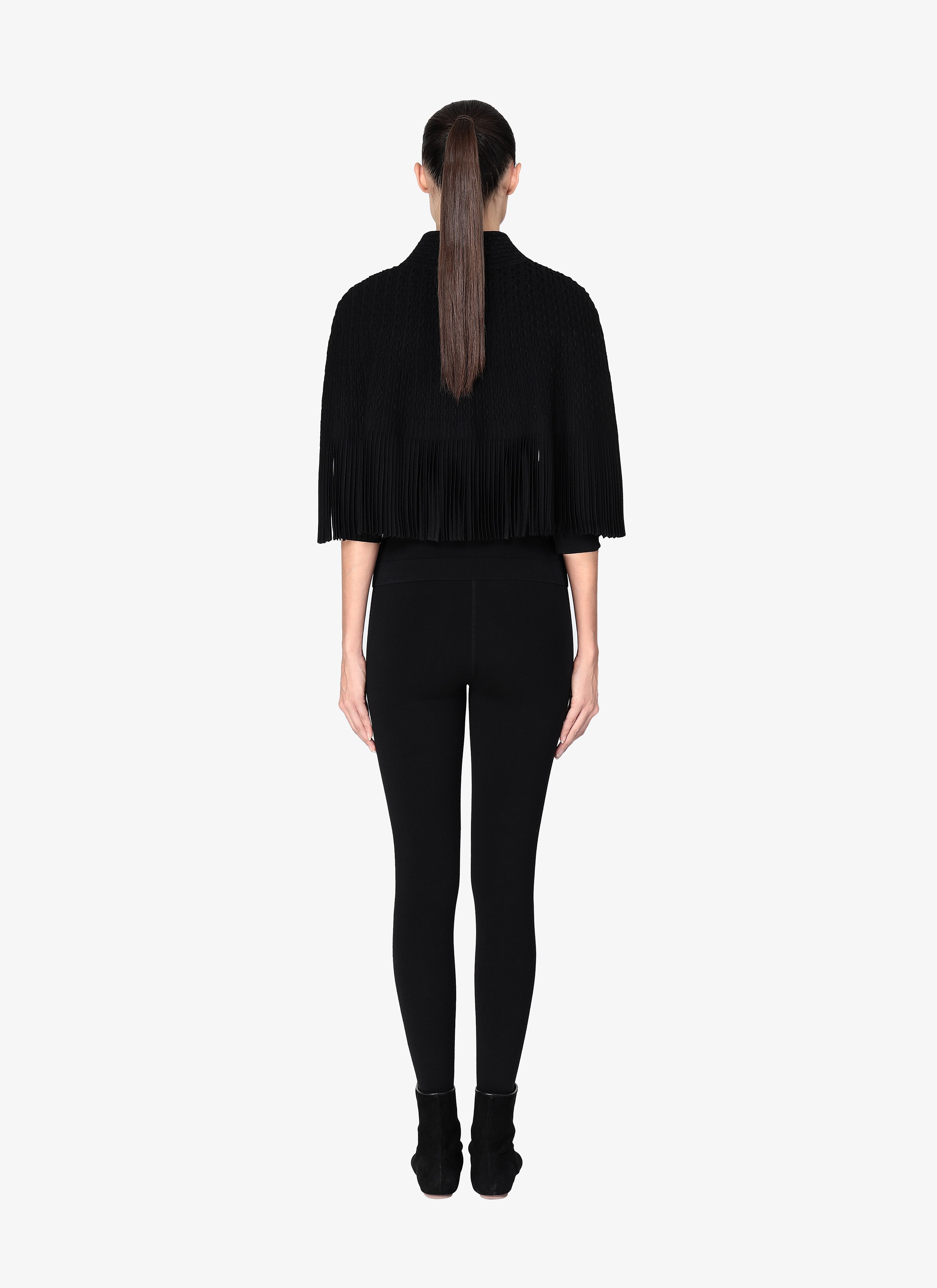 Fringed Knitted Cape Fringed Knitted Cape - maison-alaia.com