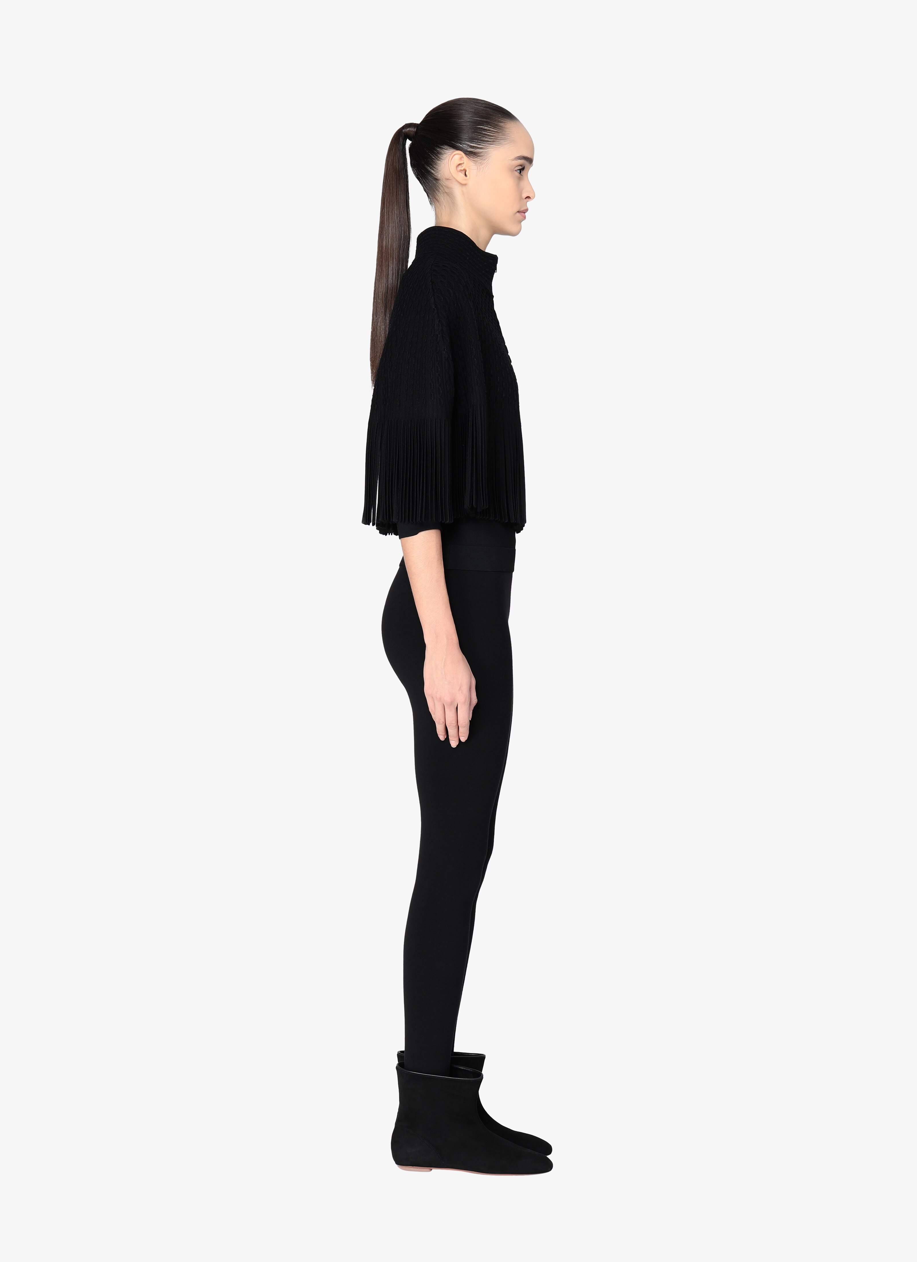 Fringed Knitted Cape Fringed Knitted Cape - maison-alaia.com