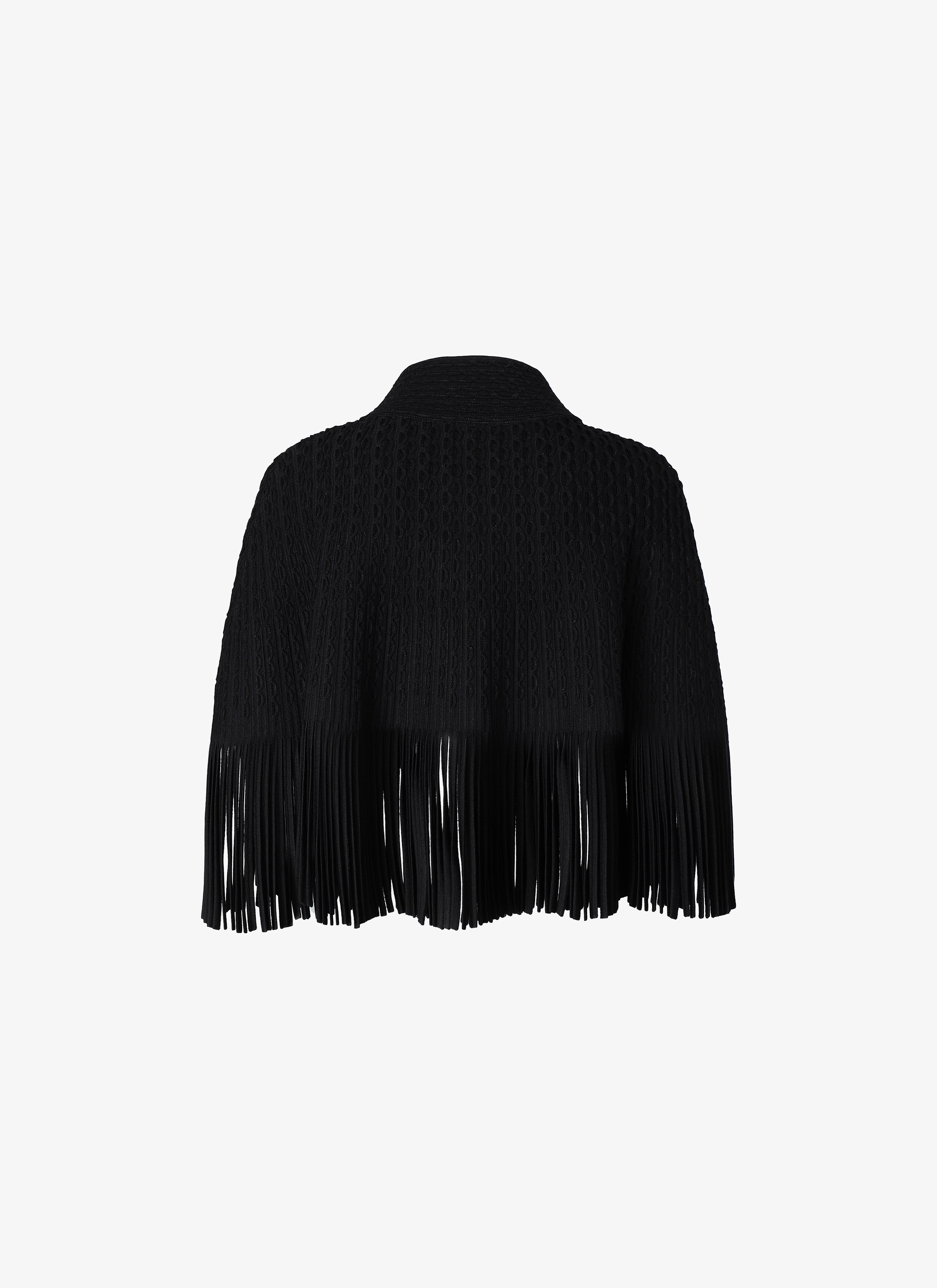 Fringed Knitted Cape Fringed Knitted Cape - maison-alaia.com