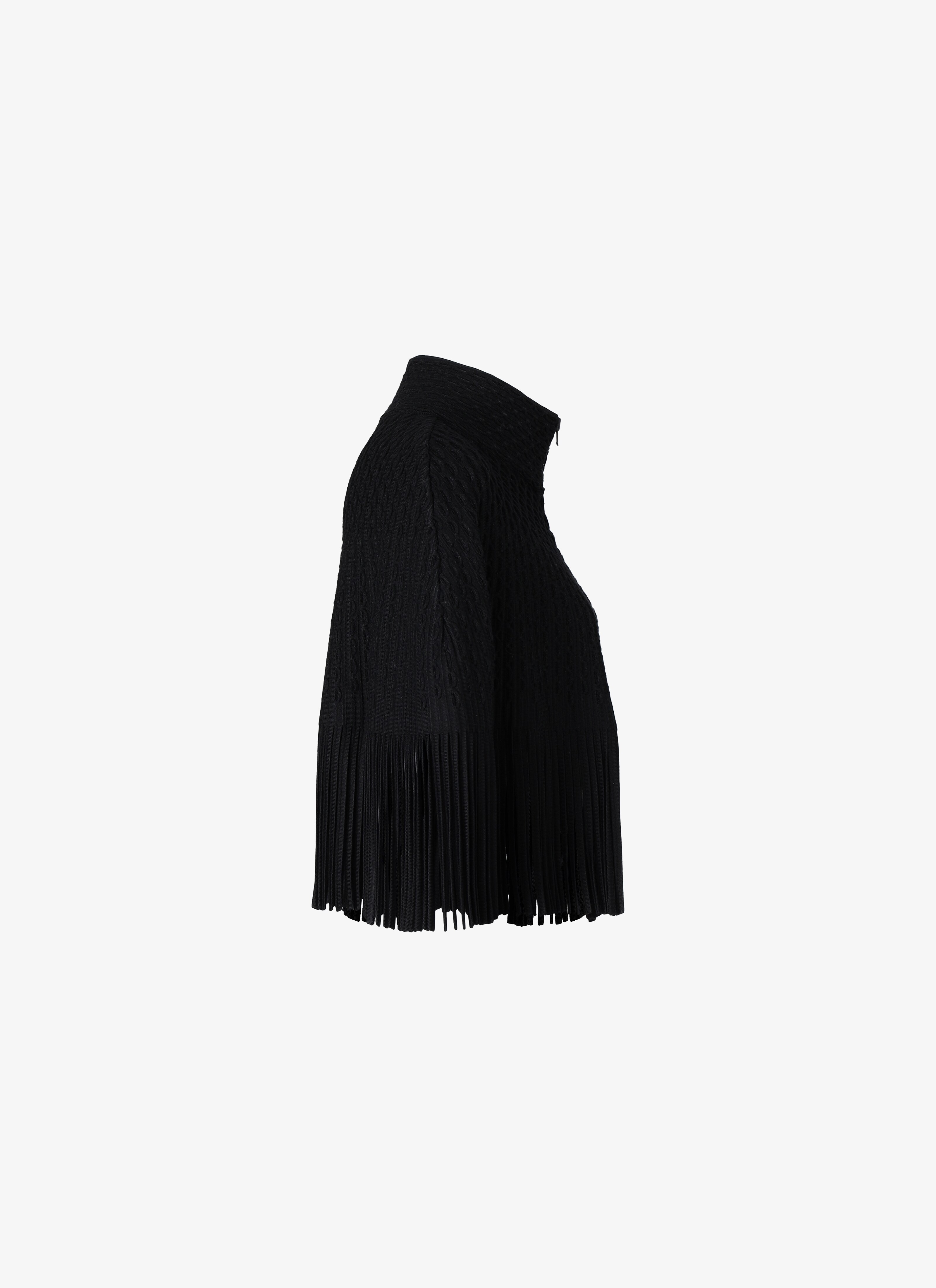 Fringed Knitted Cape Fringed Knitted Cape - maison-alaia.com