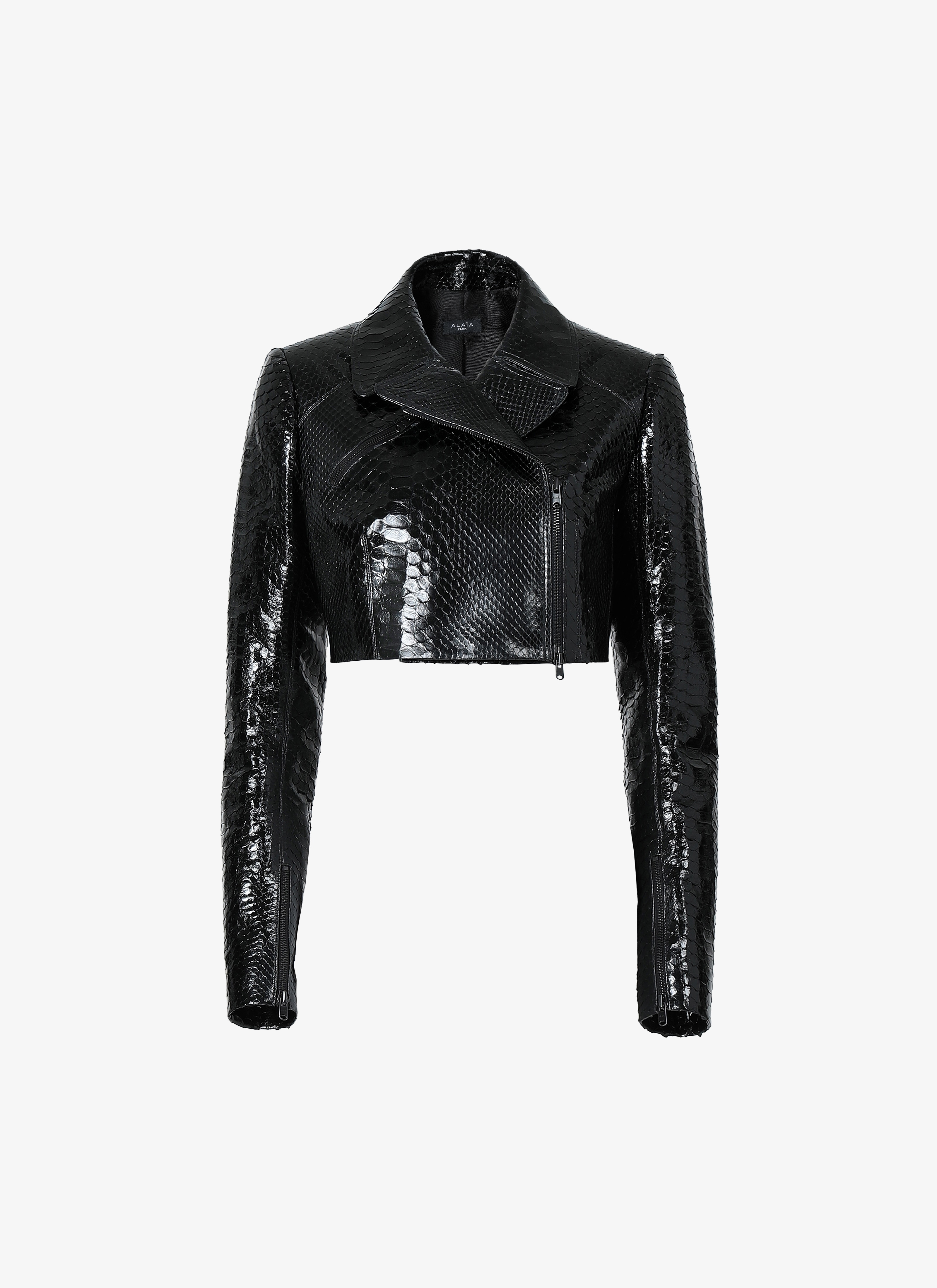 ALAÏA BLACK PYTHON JACKET