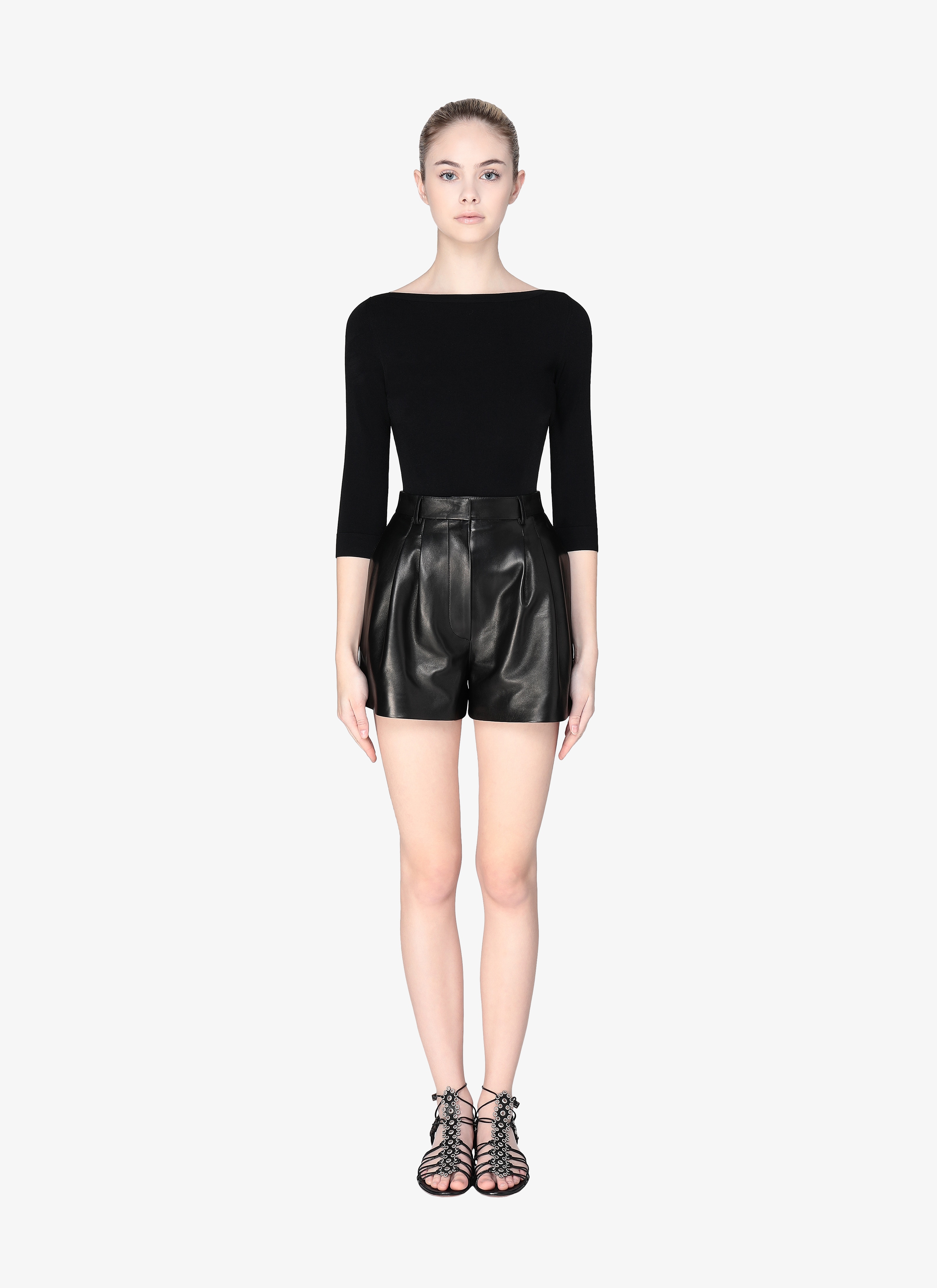 Leather Structured Short Leather Structured Short - maison-alaia.com
