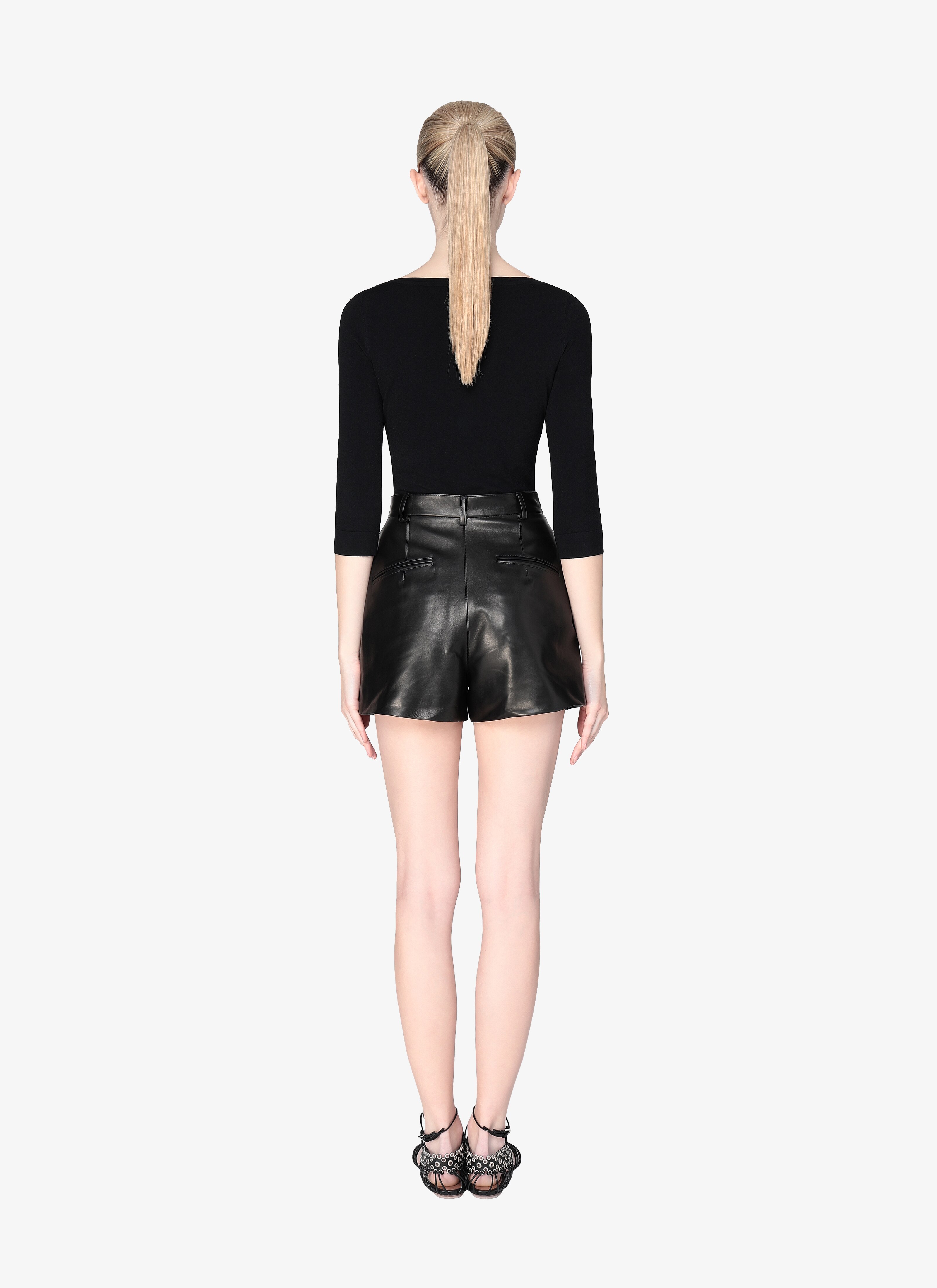 Leather Structured Short Leather Structured Short - maison-alaia.com