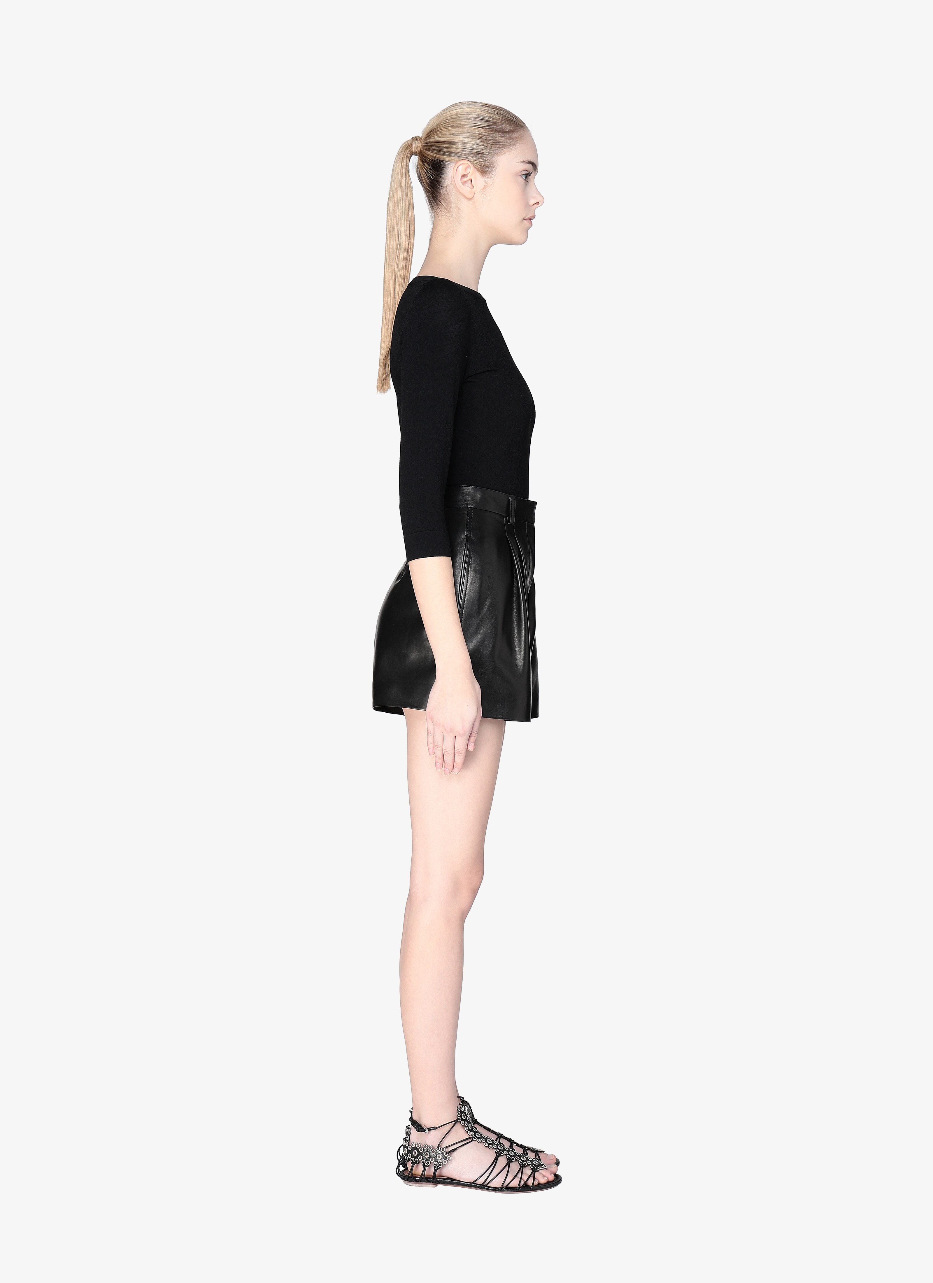 Leather Structured Short Leather Structured Short - maison-alaia.com