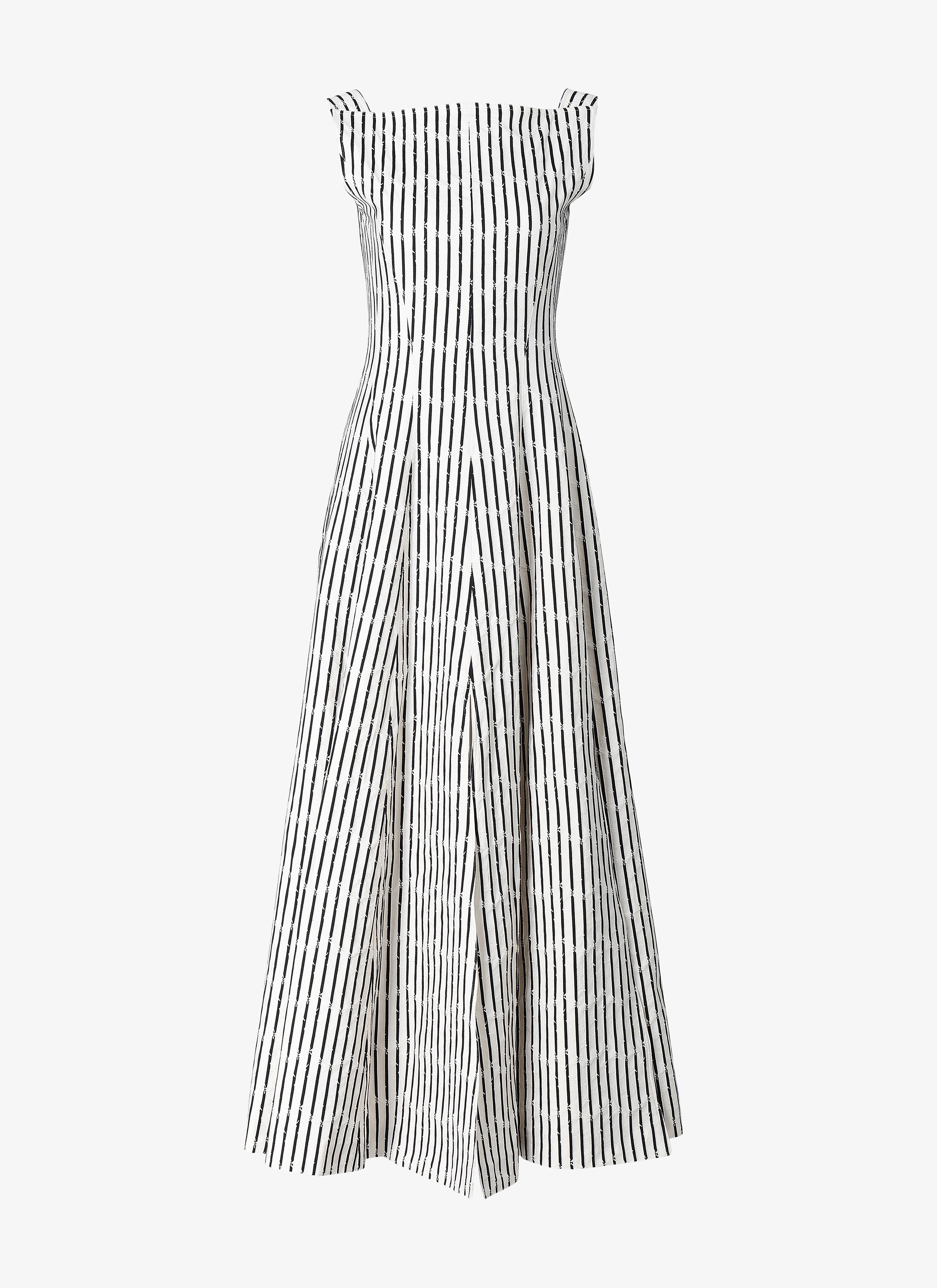 ALAÏA IVORY/BLACK SLEEVELESS DRESS TRIANON IVORY/BLACK
