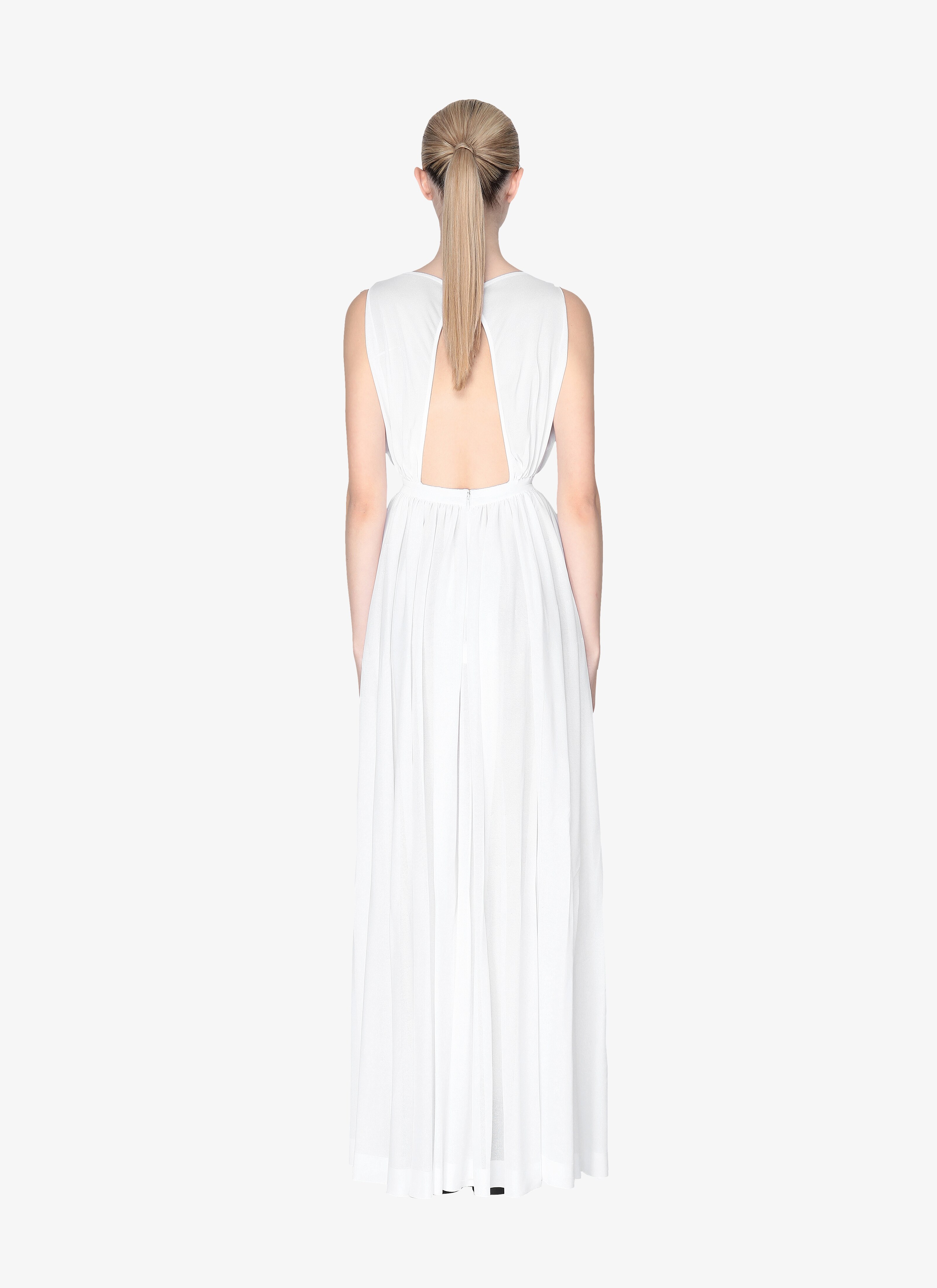ALAÏA WHITE LONG OPEN BACK DRESS