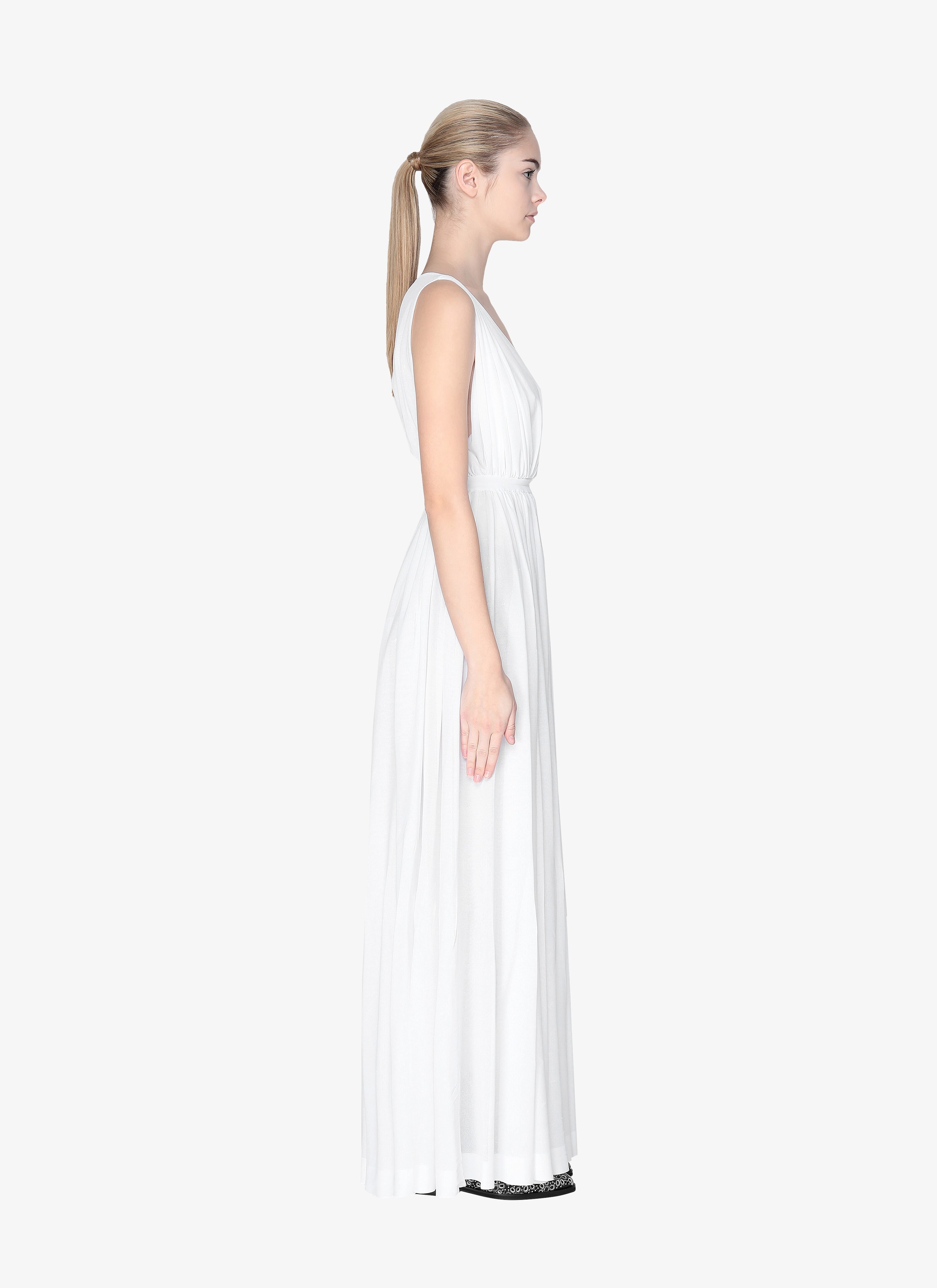 ALAÏA WHITE LONG OPEN BACK DRESS
