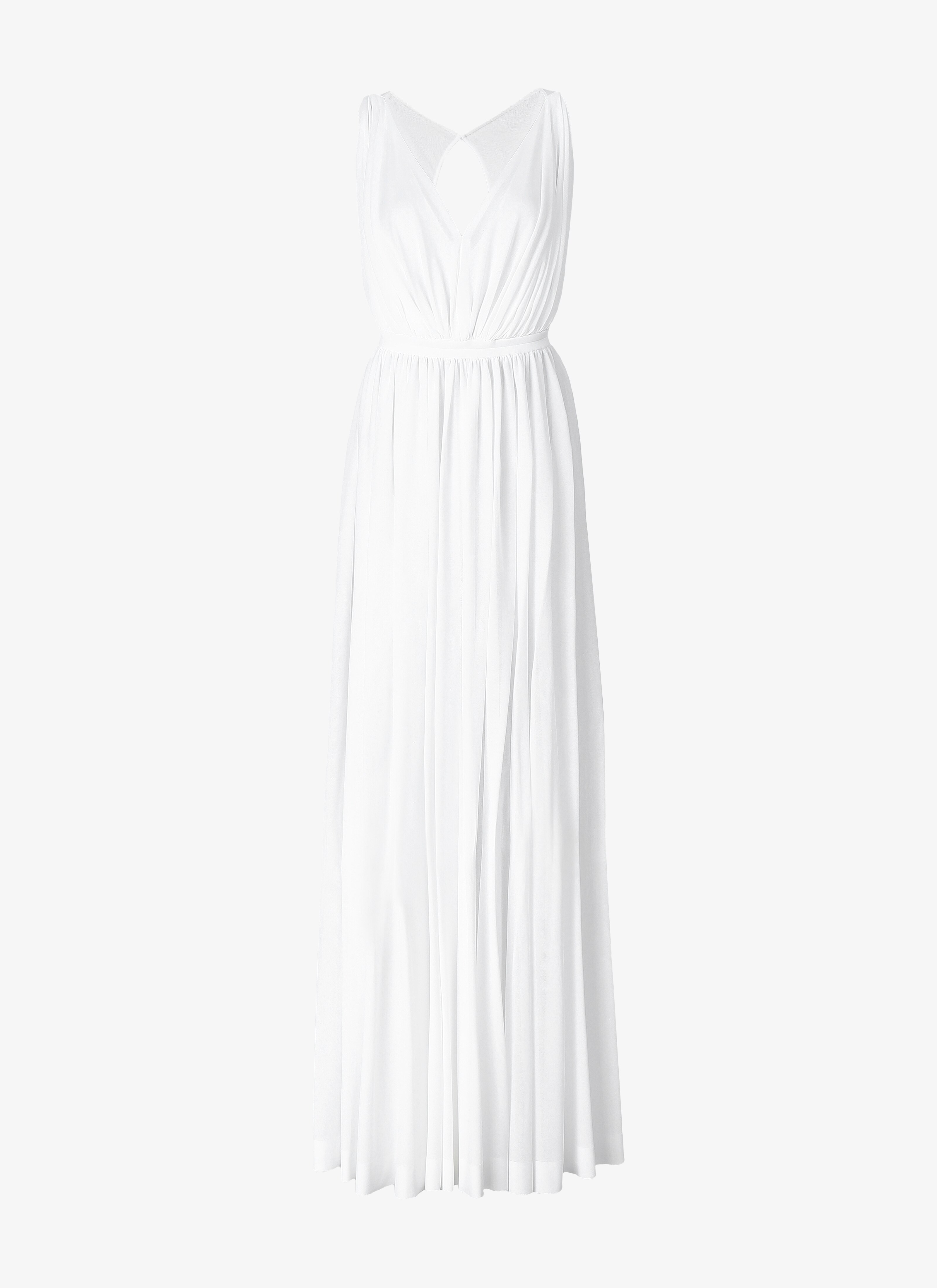 ALAÏA WHITE LONG OPEN BACK DRESS