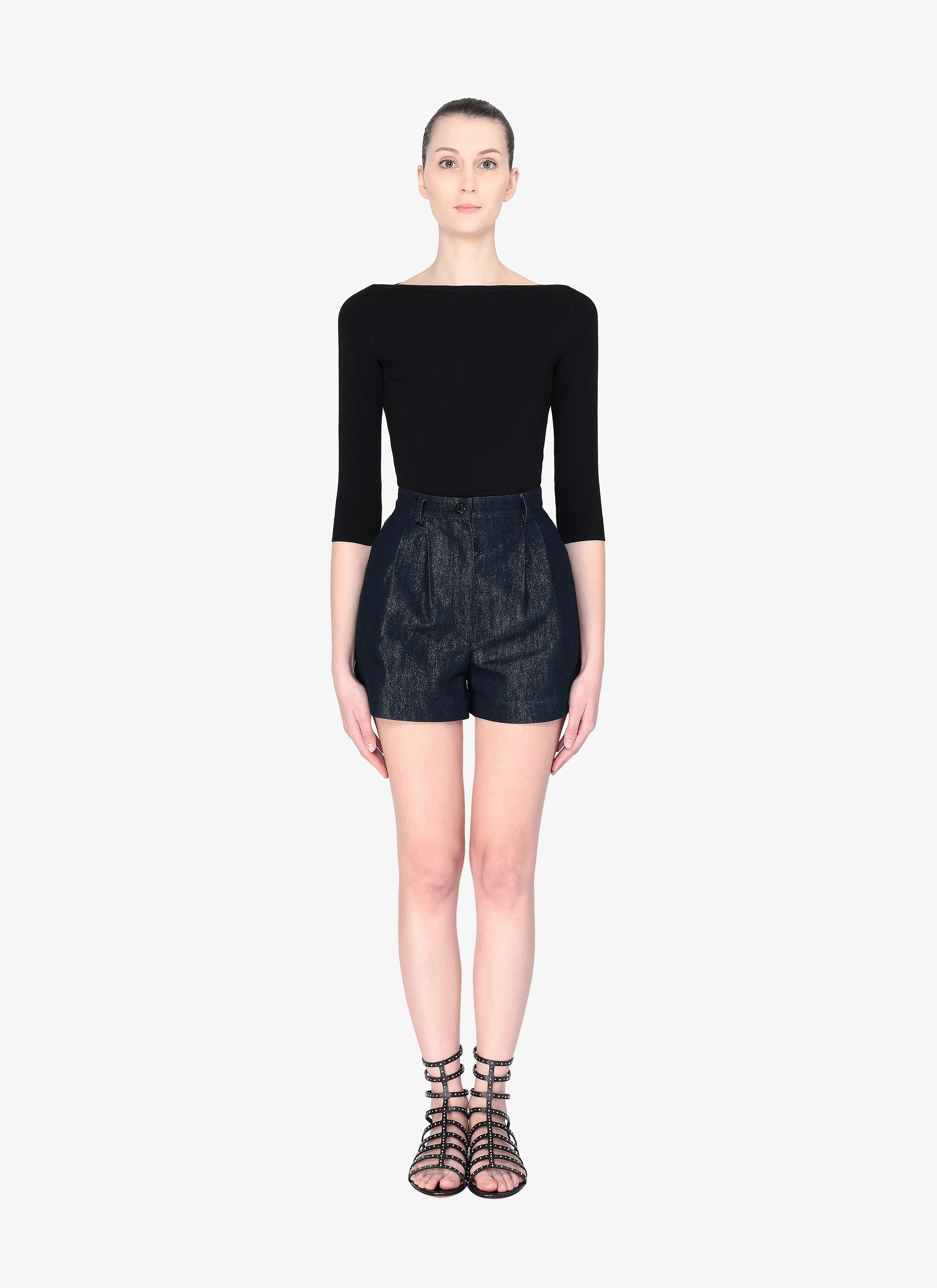 Denim Structured Short Denim Structured Short - maison-alaia.com