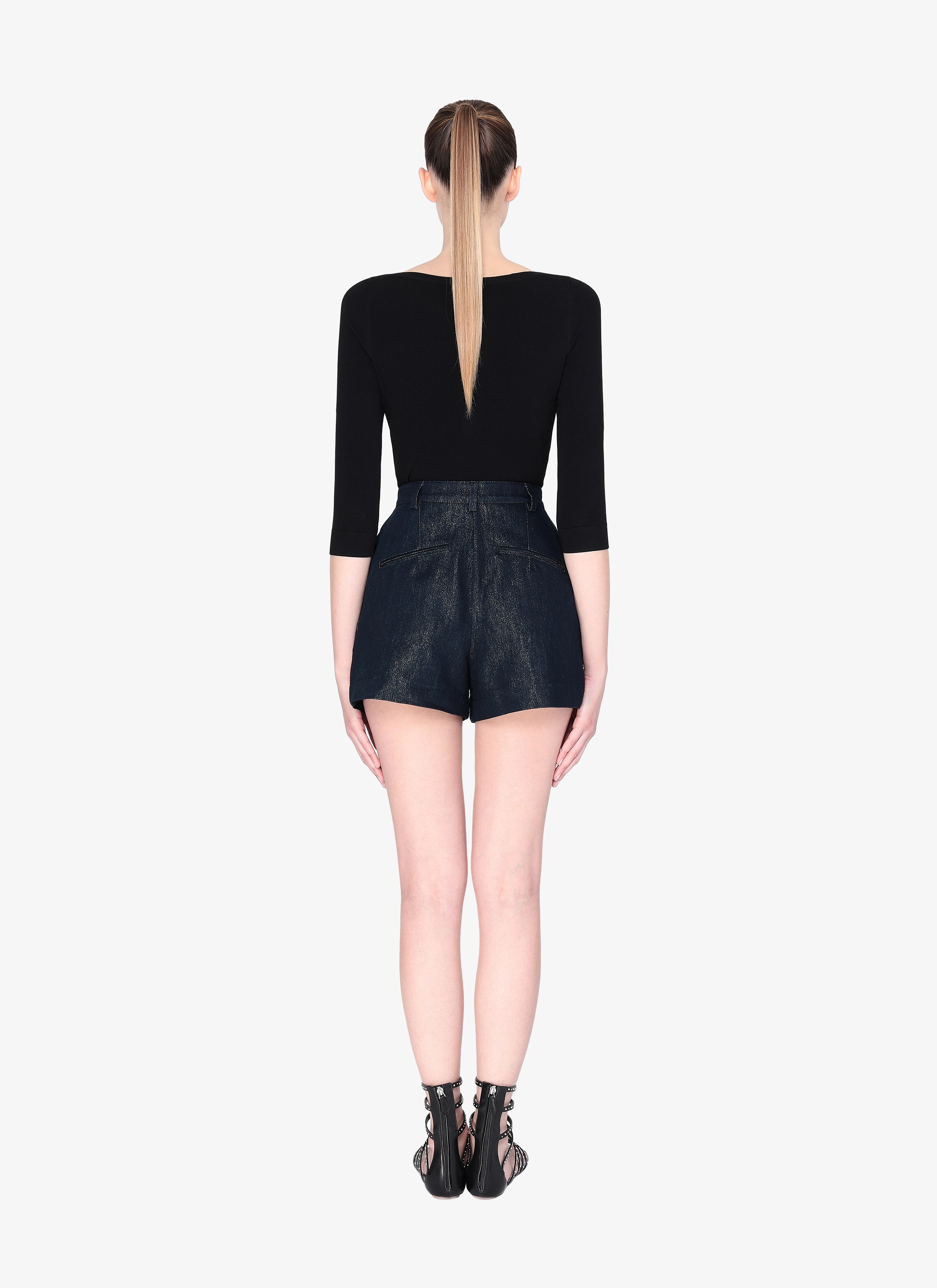 Denim Structured Short Denim Structured Short - maison-alaia.com
