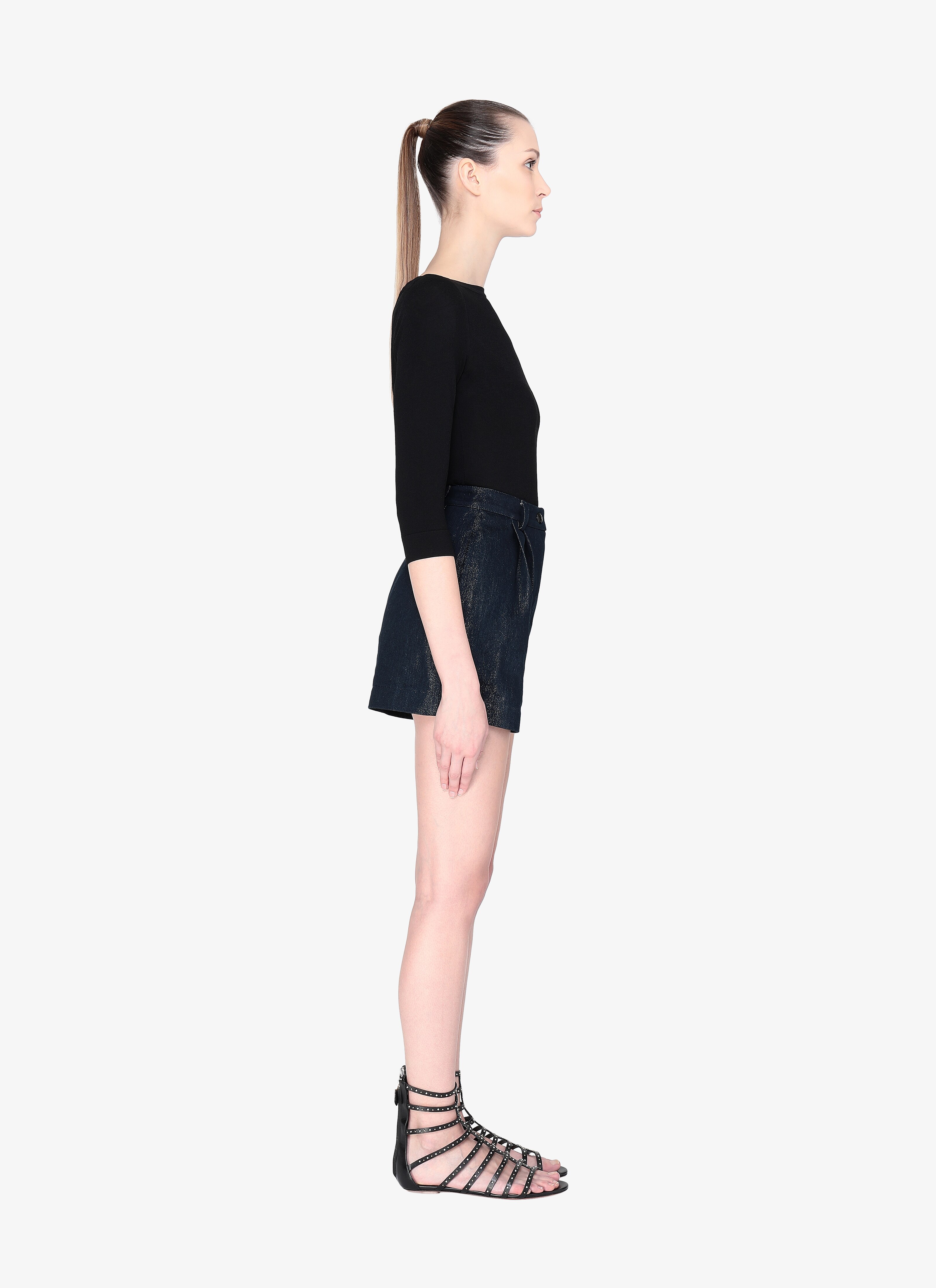 Denim Structured Short Denim Structured Short - maison-alaia.com