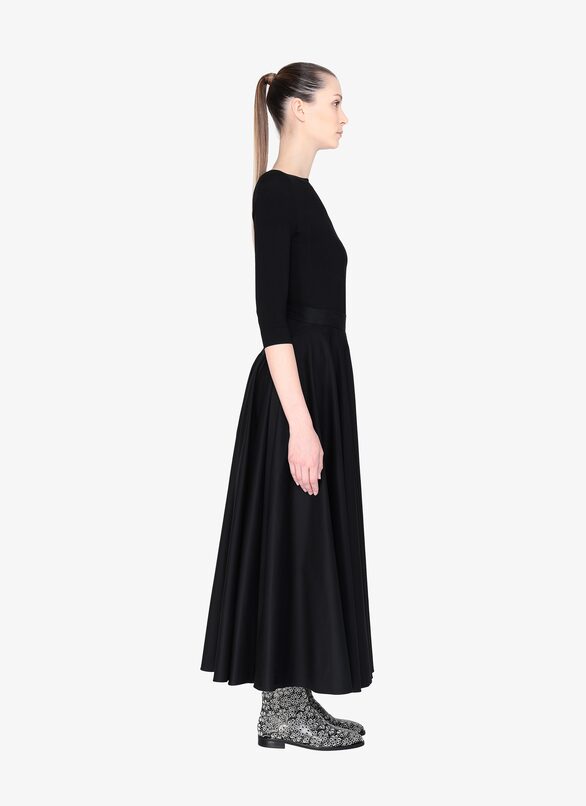 SKIRT GABARDINE DE COTON BLACK ALAÏA BLACK  SKIRT GABARDINE DE COTON BLACK