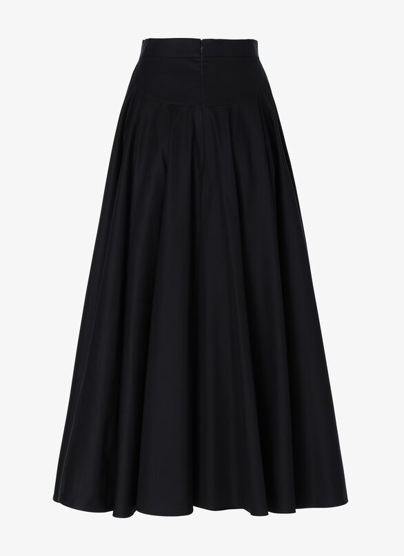 SKIRT GABARDINE DE COTON BLACK ALAÏA BLACK  SKIRT GABARDINE DE COTON BLACK
