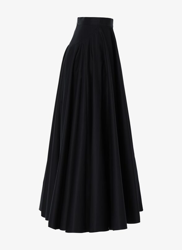 SKIRT GABARDINE DE COTON BLACK ALAÏA BLACK  SKIRT GABARDINE DE COTON BLACK