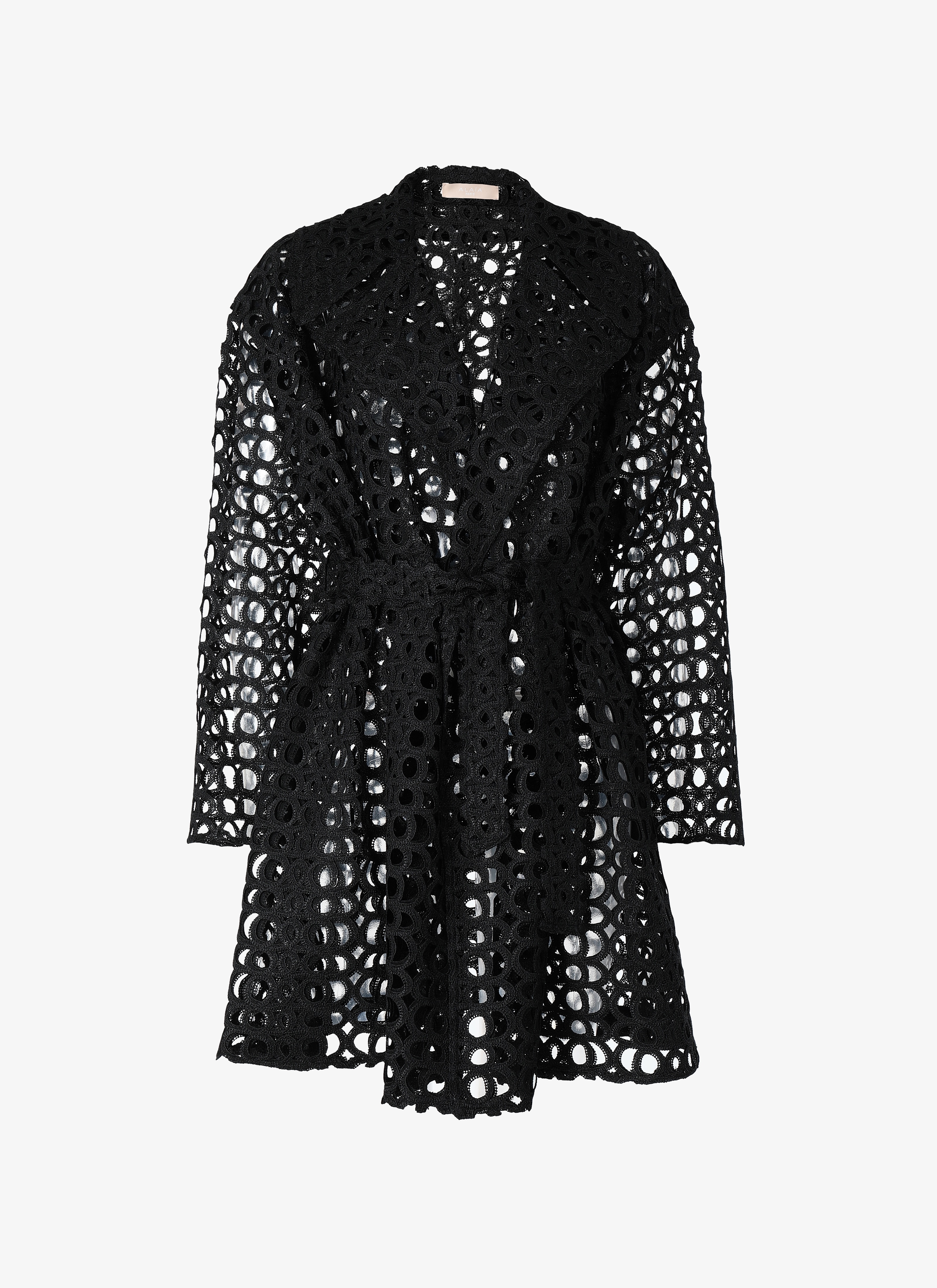 ALAÏA BLACK EMBROIDERED TRENCH