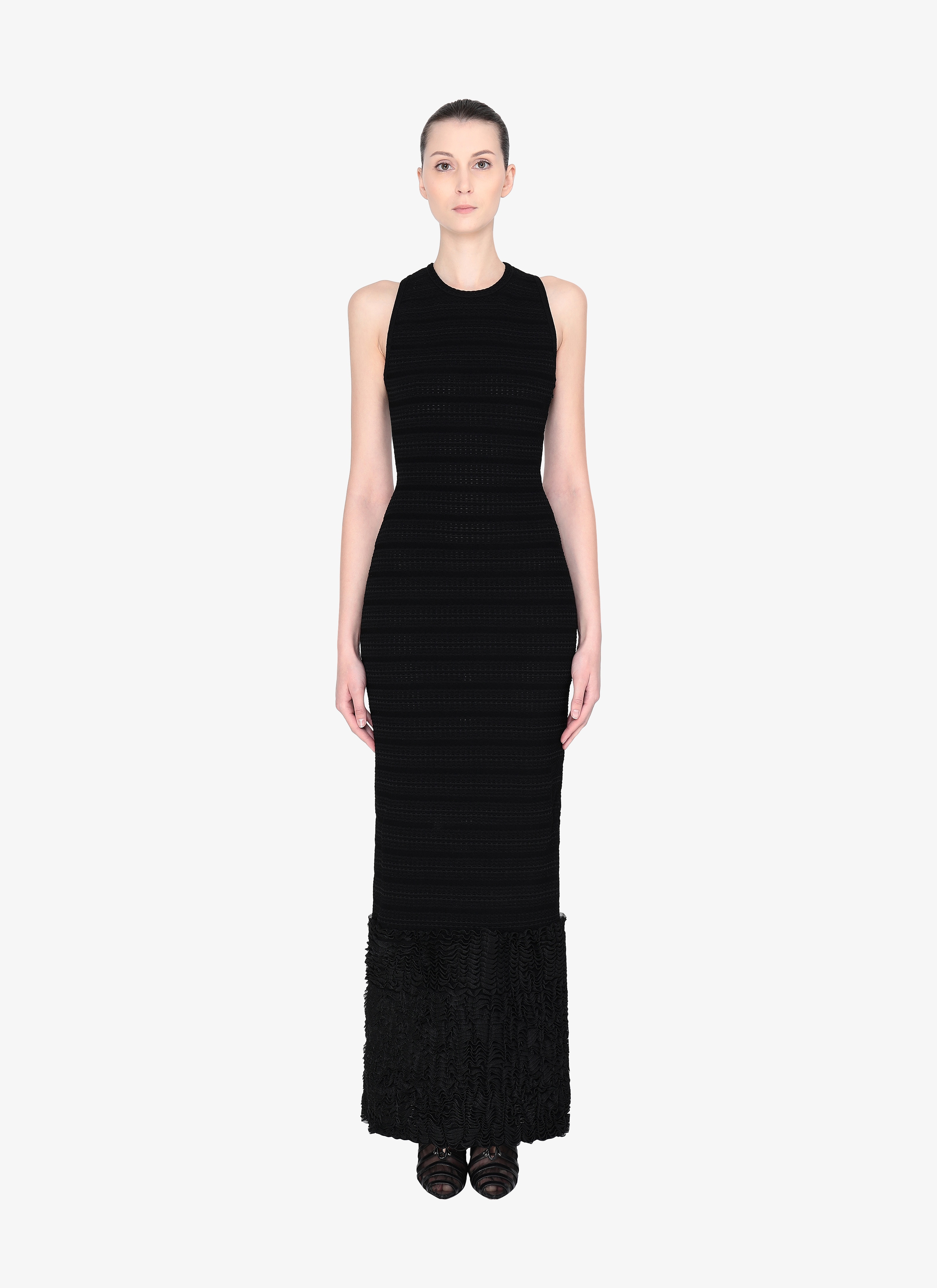 ALAÏA BLACK LONG KNITTED DRESS
