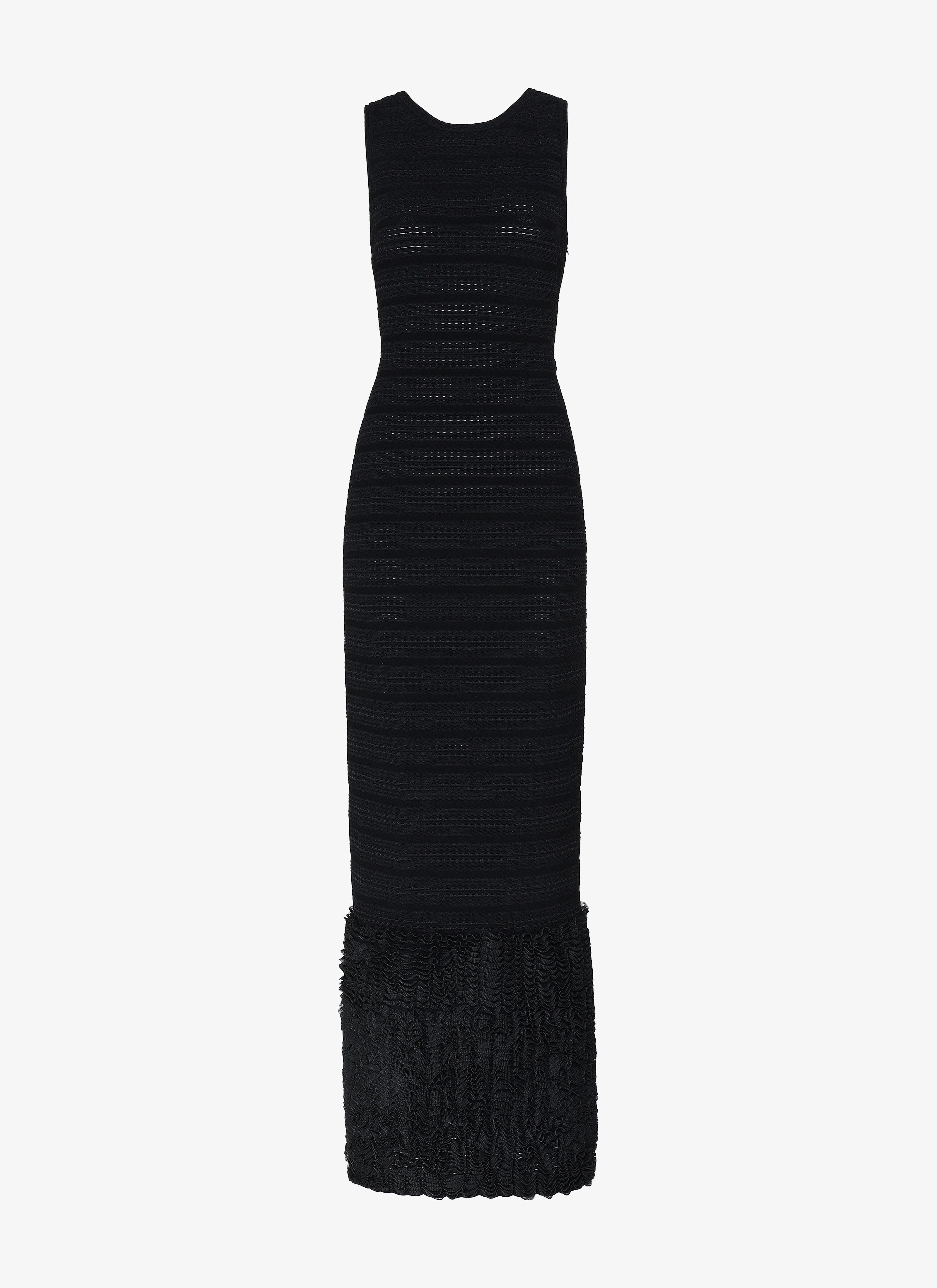 ALAÏA BLACK LONG KNITTED DRESS