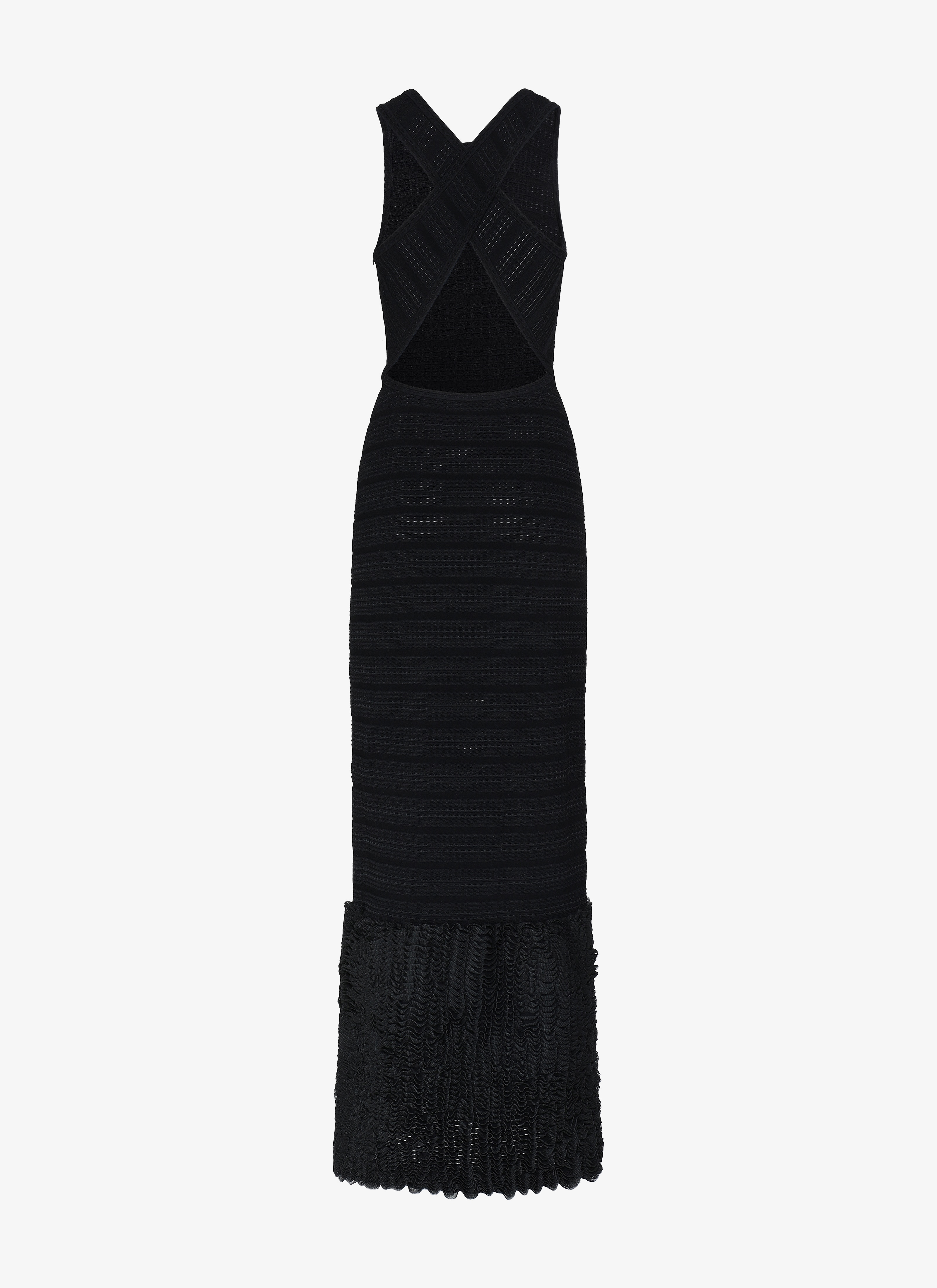 ALAÏA BLACK LONG KNITTED DRESS