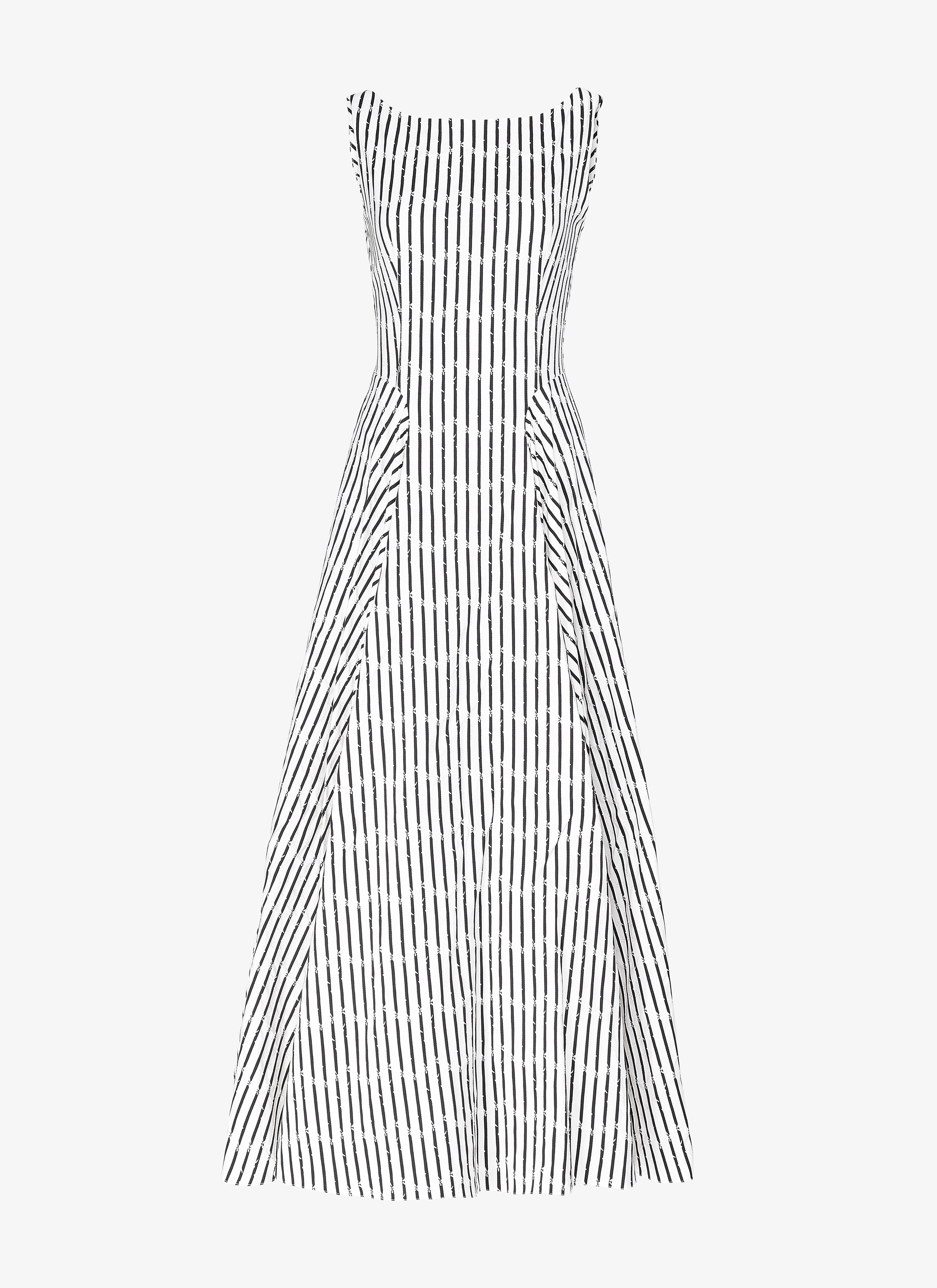 ALAÏA IVORY/BLACK LONG DRESS