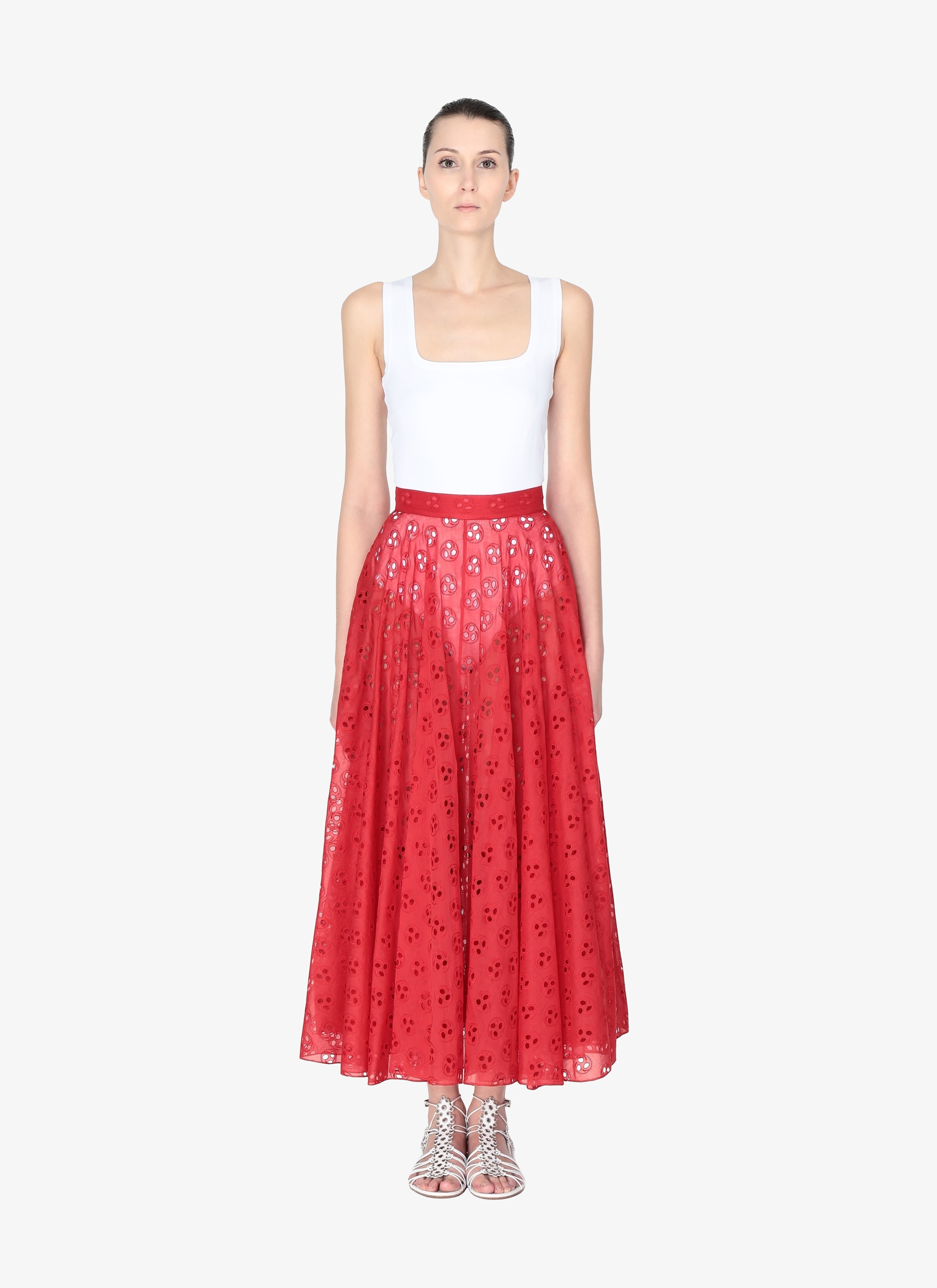 Embroidered Flared Skirt Embroidered Flared Skirt - maison-alaia.com