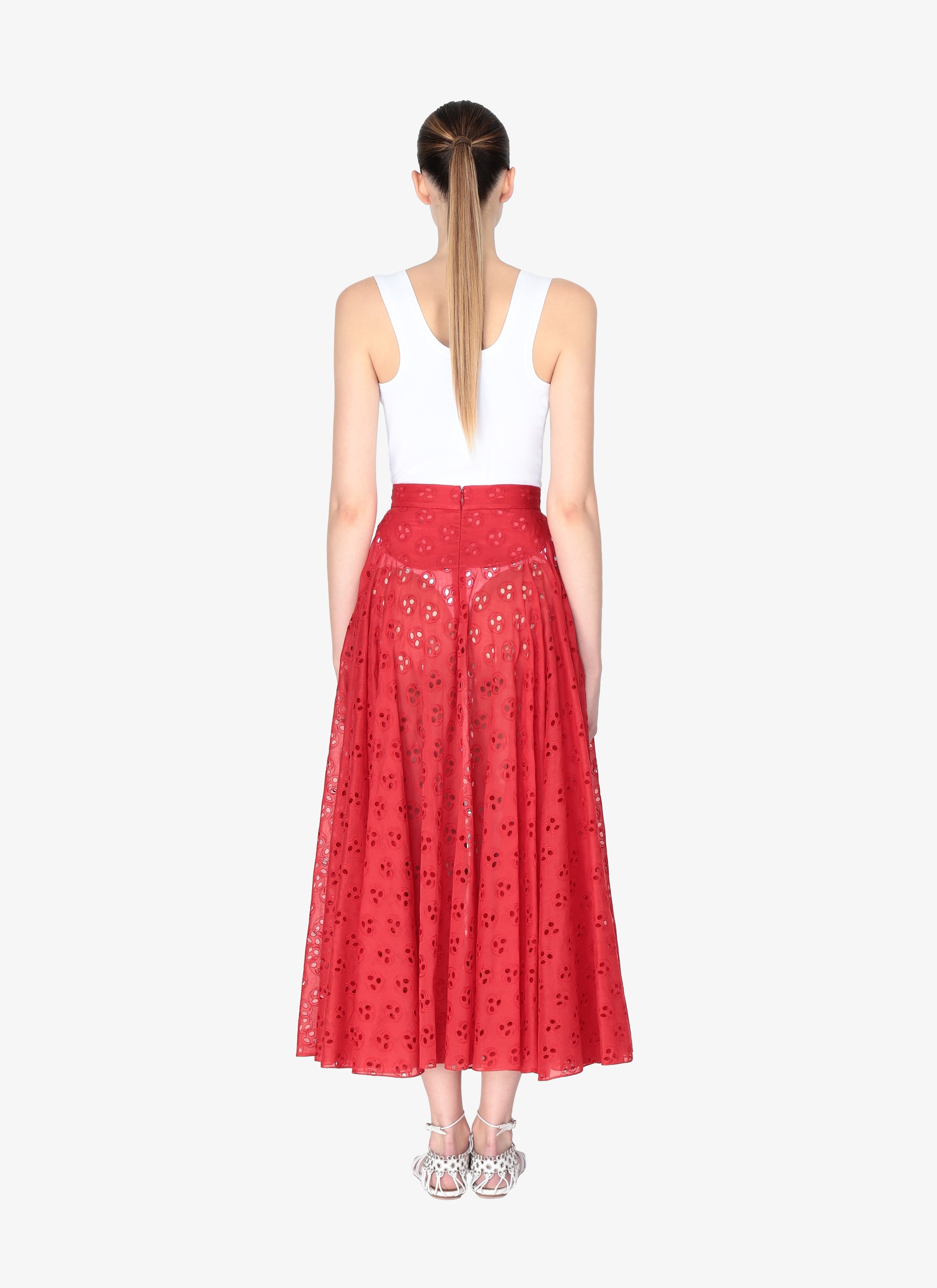 Embroidered Flared Skirt Embroidered Flared Skirt - maison-alaia.com