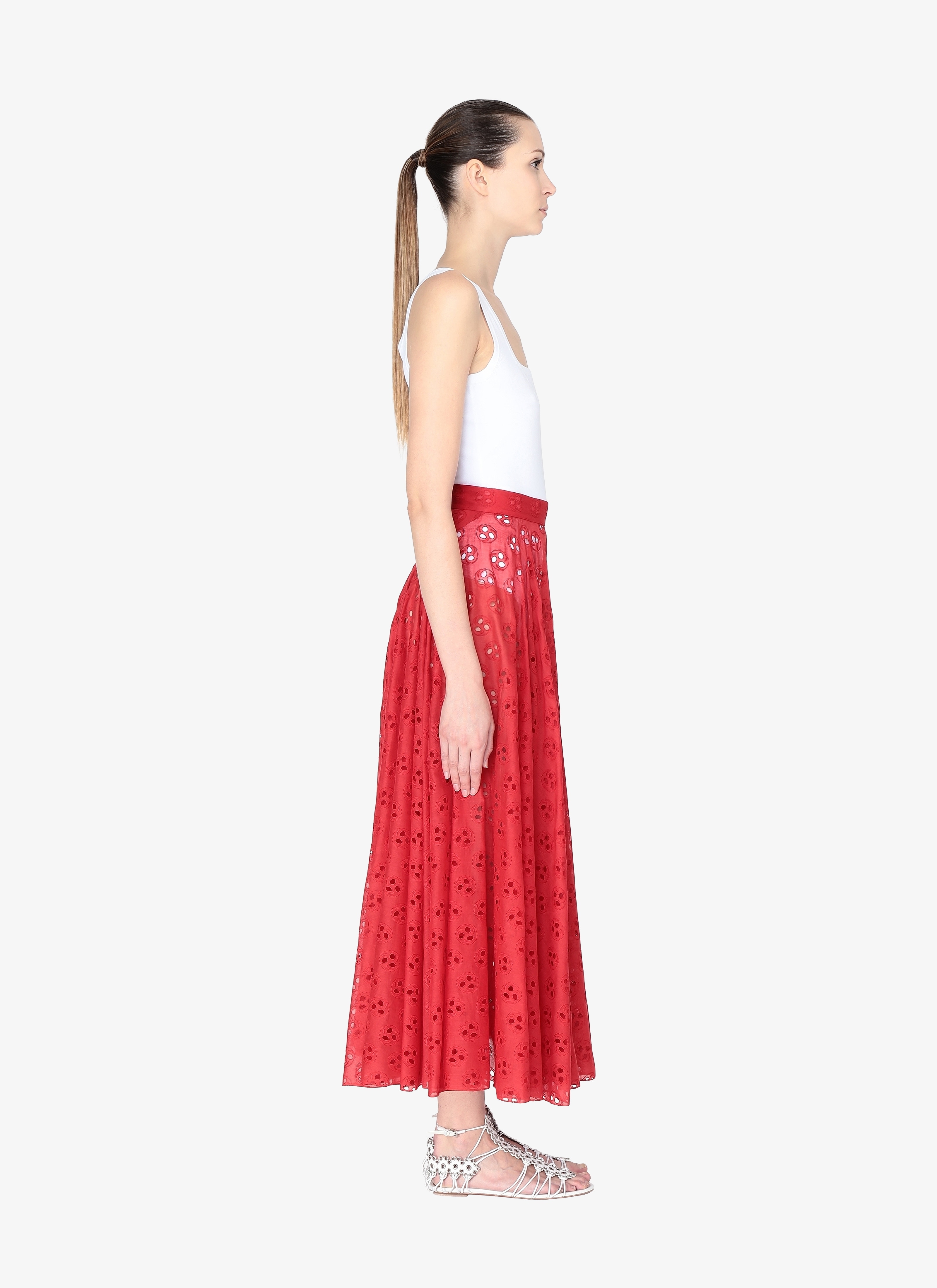 Embroidered Flared Skirt Embroidered Flared Skirt - maison-alaia.com