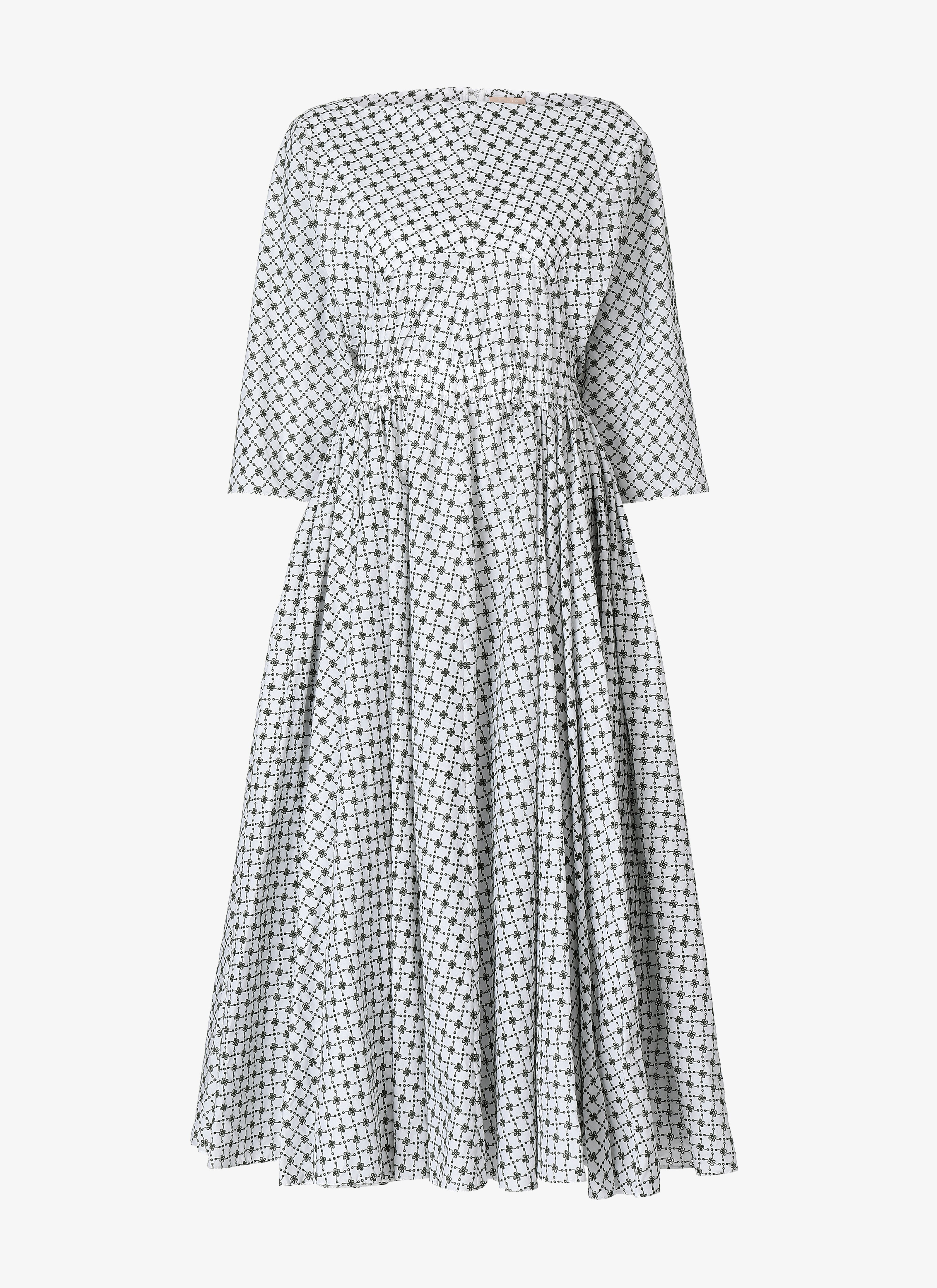 ALAÏA WHITE/GREEN LONG DRESS